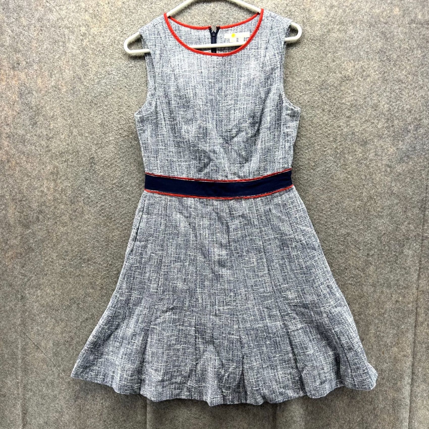 Boden Boden Dress Womens 4R Blue Navy Sleeveless Cotton V-Neck A-Line Knee Length Mock-Pullover Casual Party/Cocktail Travel Mens Womens Girls 4R Size S / US 4 / IT 40 - 2 Thumbnail