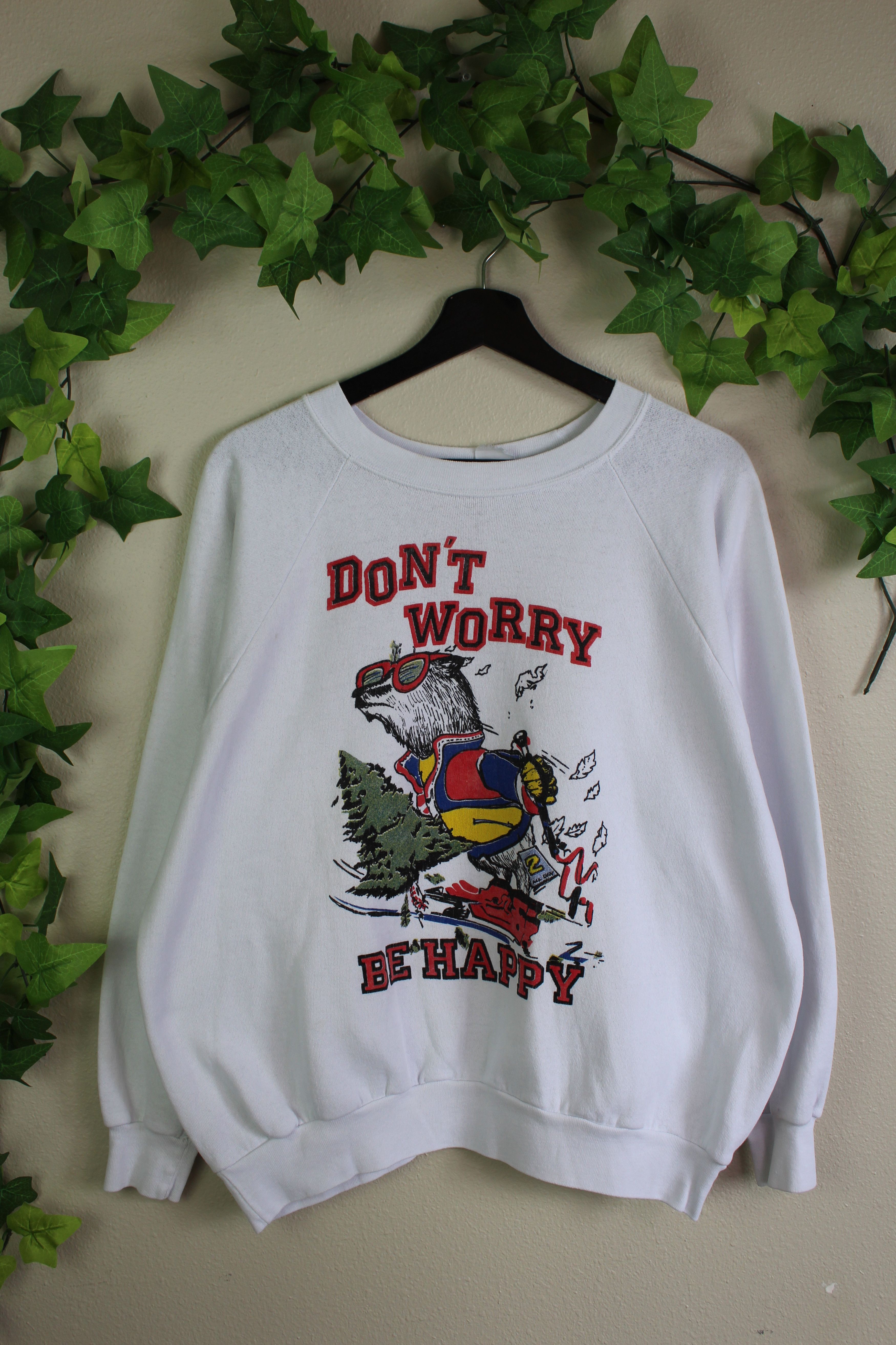 Vintage VINTAGE POSITIVE VIBES SKIING ANIMAL SWEATSHIRT Size US L / EU 52-54 / 3 - 1 Thumbnail