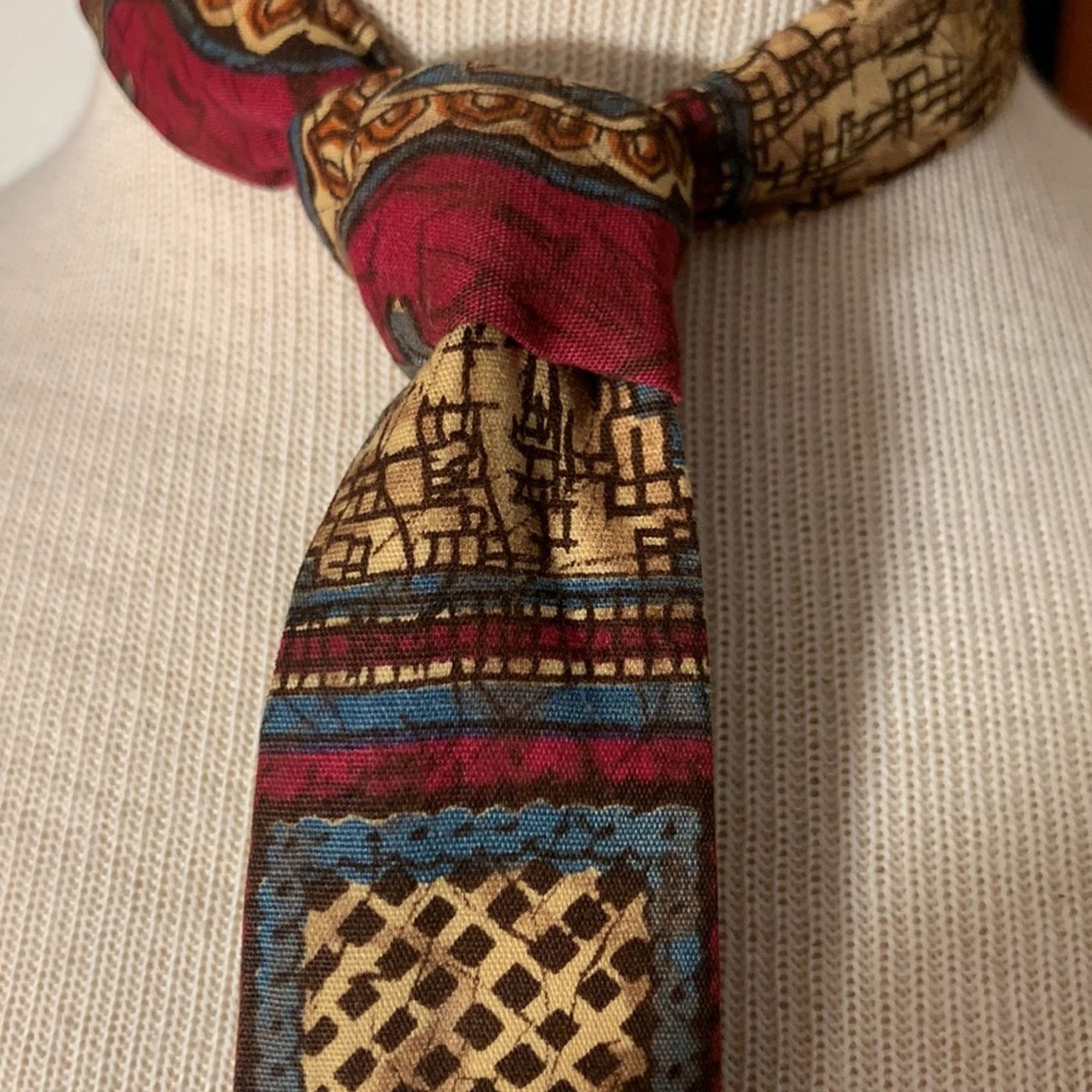 Vintage 60’s Batik wax resist tiki madmen midcentury necktie Size ONE SIZE - 1 Thumbnail