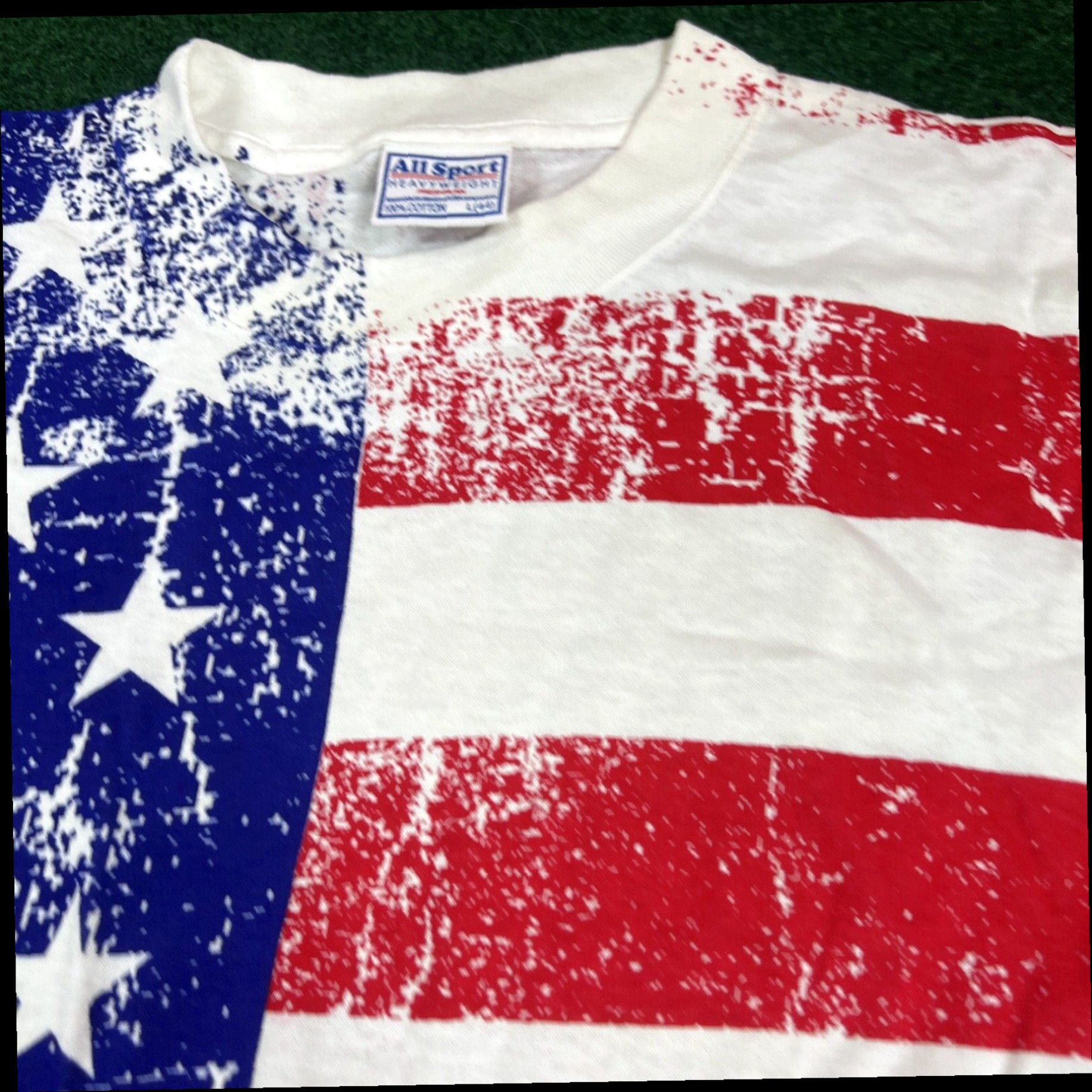 Vintage 90s Vintage USA United States American Flag All Over Print T-Shirt Mens L Star Size US L / EU 52-54 / 3 - 5 Thumbnail