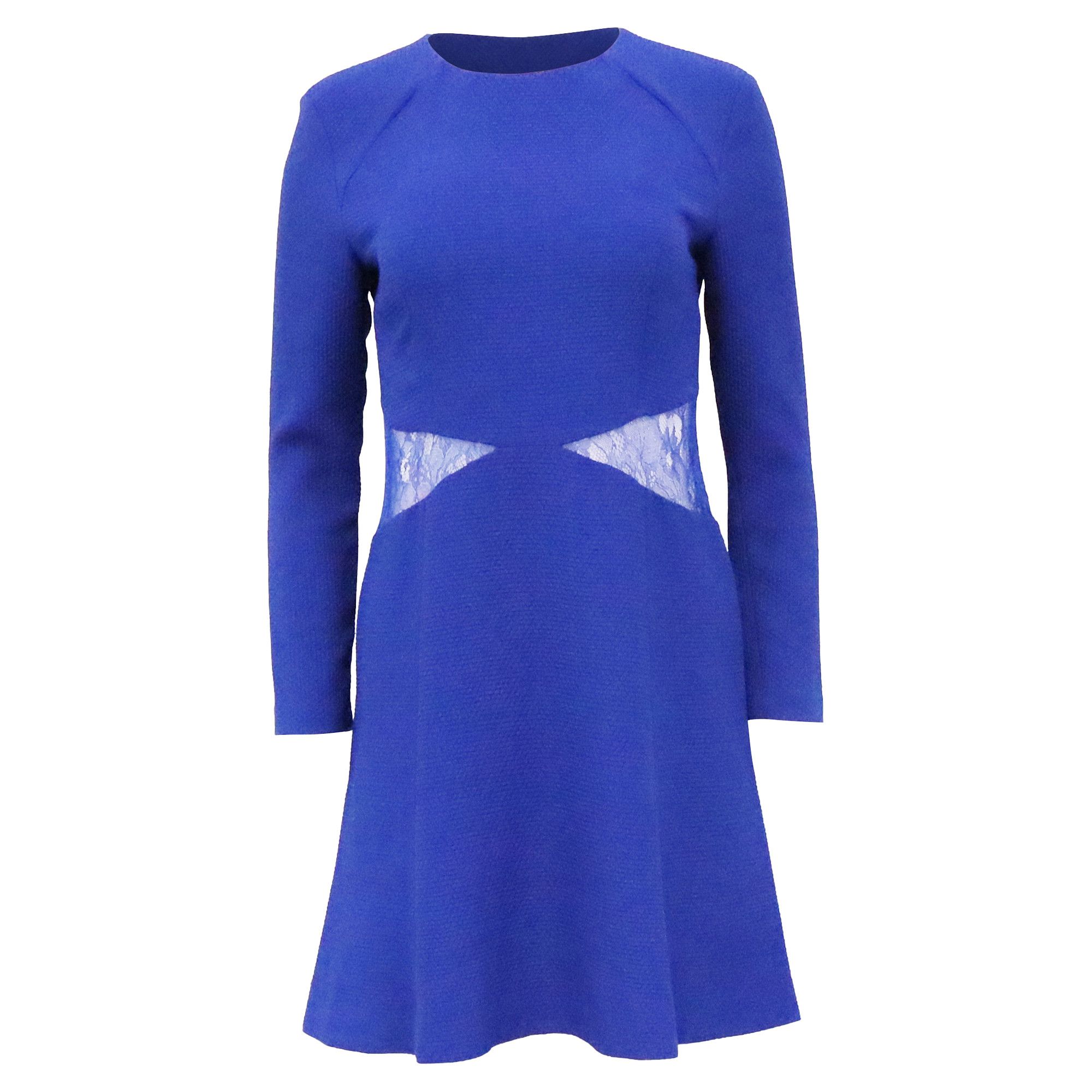 Sandro Sandro Lace Cutout Dress in Blue Polyester Size S / US 4 / IT 40 - 1 Thumbnail