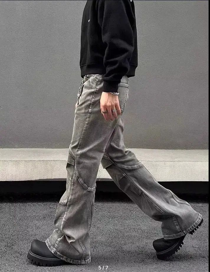 Japanese Brand Ropa Y2K Vintage Grey Pleated Jeans Size US 32 / EU 48 - 4 Thumbnail