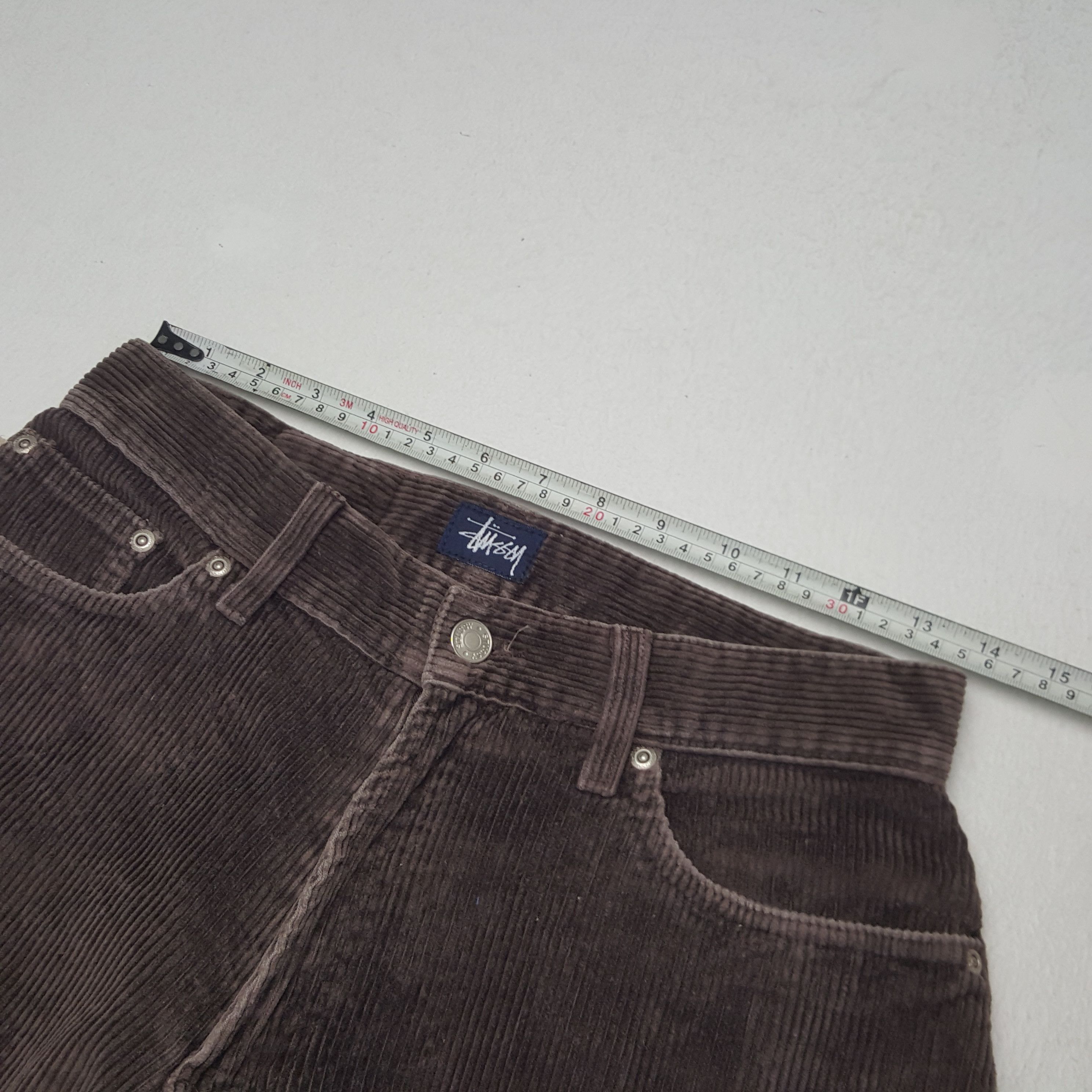 Stussy × Vintage Vintage Stussy USA Custom Big Logo Corduroy Pants Size US 27 - 7 Thumbnail