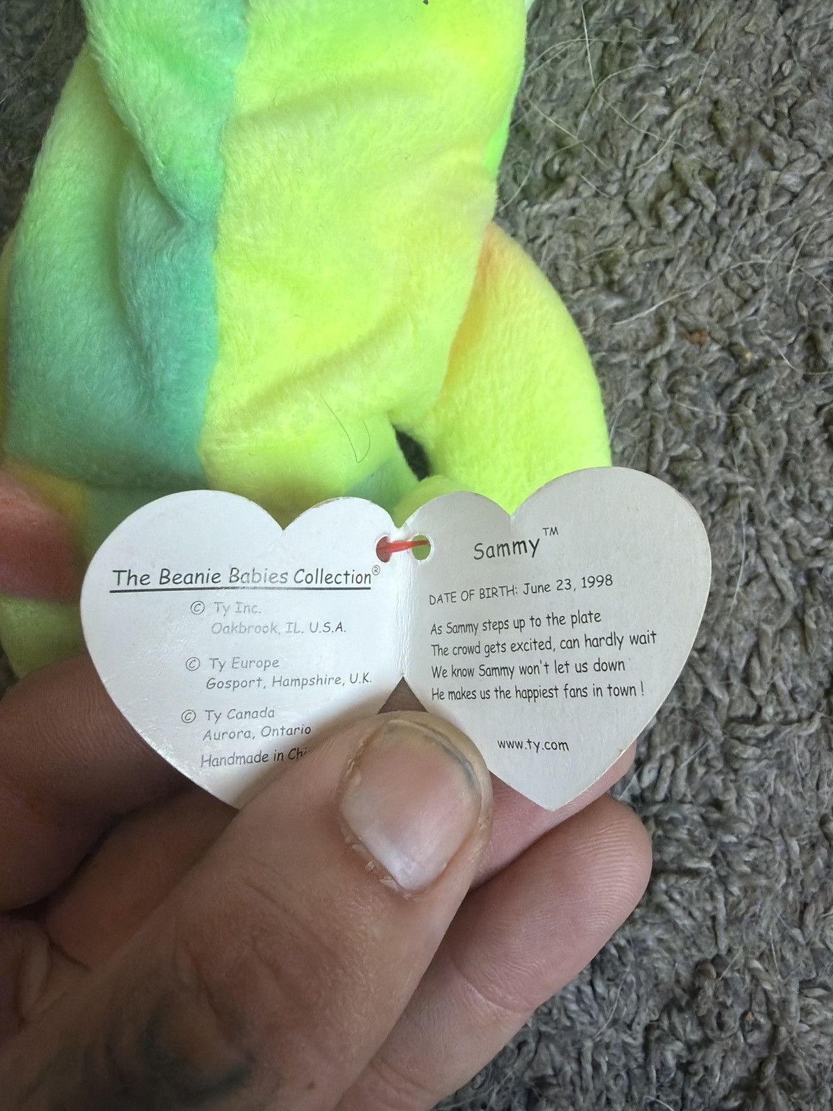Vintage 1999 Ty Sammy Beanie Baby Size ONE SIZE - 4 Thumbnail