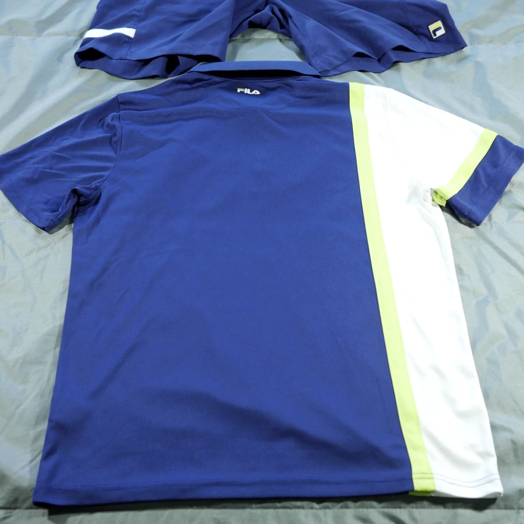 Fila FILA Polo Shirt Mens Medium Blue White Set Shorts Tennis Outdoors Performance Size US M / EU 48-50 / 2 - 2 Thumbnail