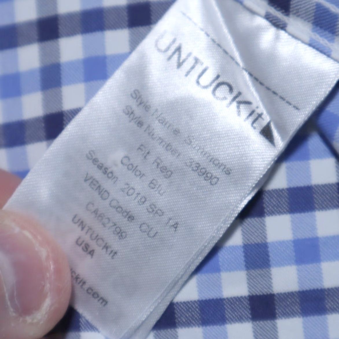 UNTUCKit Untuckit Simmons Performance Check Button Down Shirt Blue Men's 3XLC Size US XXL / EU 58 / 5 - 6 Thumbnail