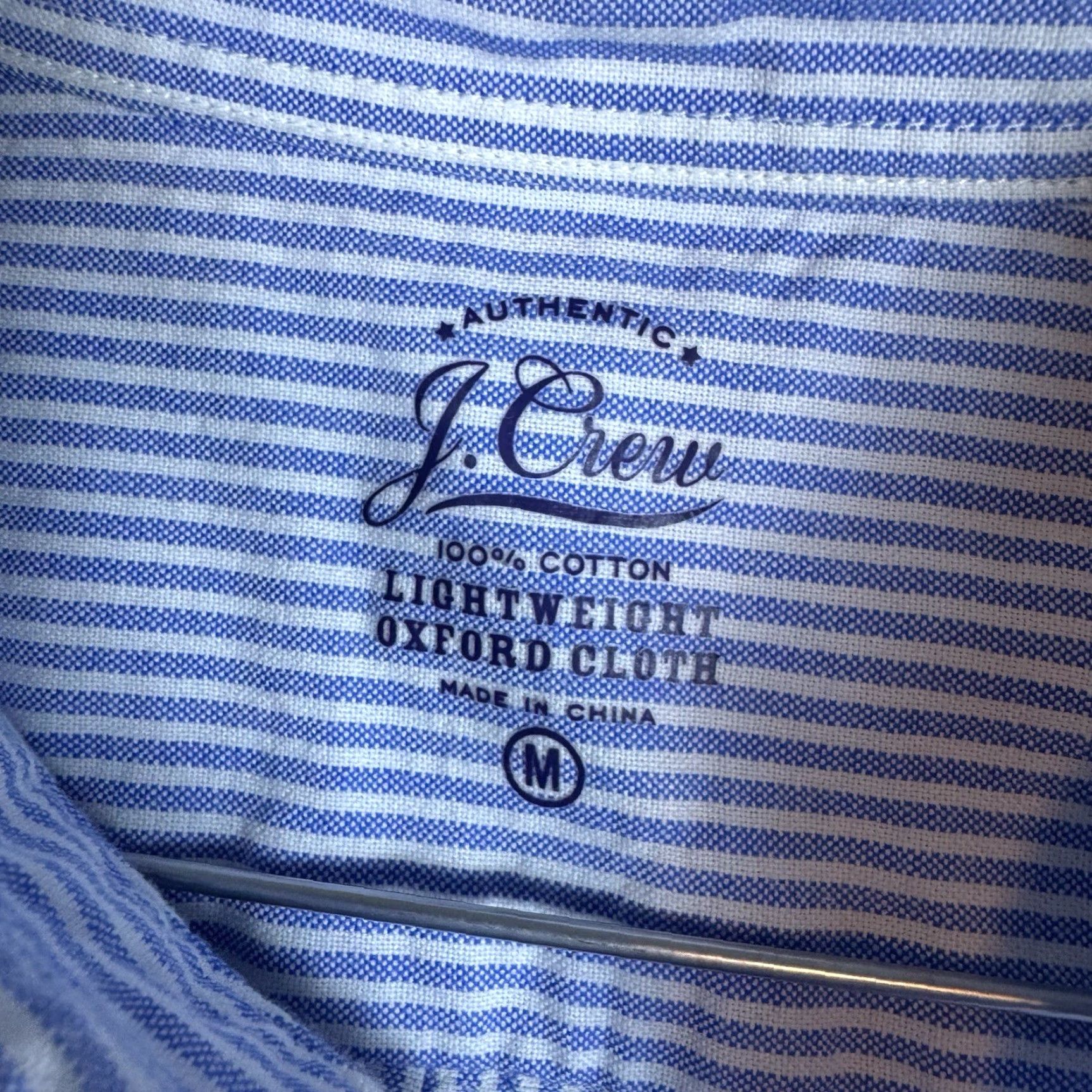 J.Crew J.CREW Shirt Mens M Seersucker Lightweight Oxford Whale Stitched Casual Blue Cotton Button-Up Short Sleeve Size US M / EU 48-50 / 2 - 7 Thumbnail