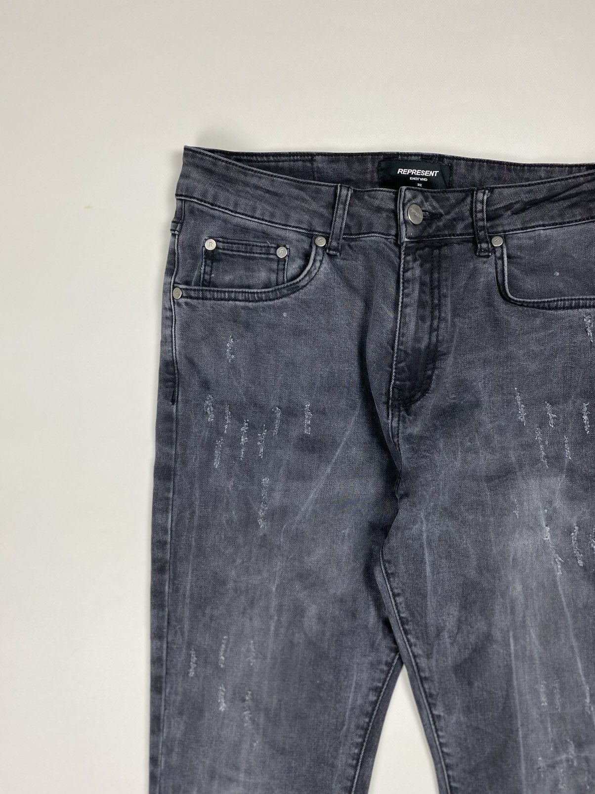 Represent Clo. Represent men’s Repaired Distressed Skinny Denim Jeans Size US 32 / EU 48 - 6 Thumbnail