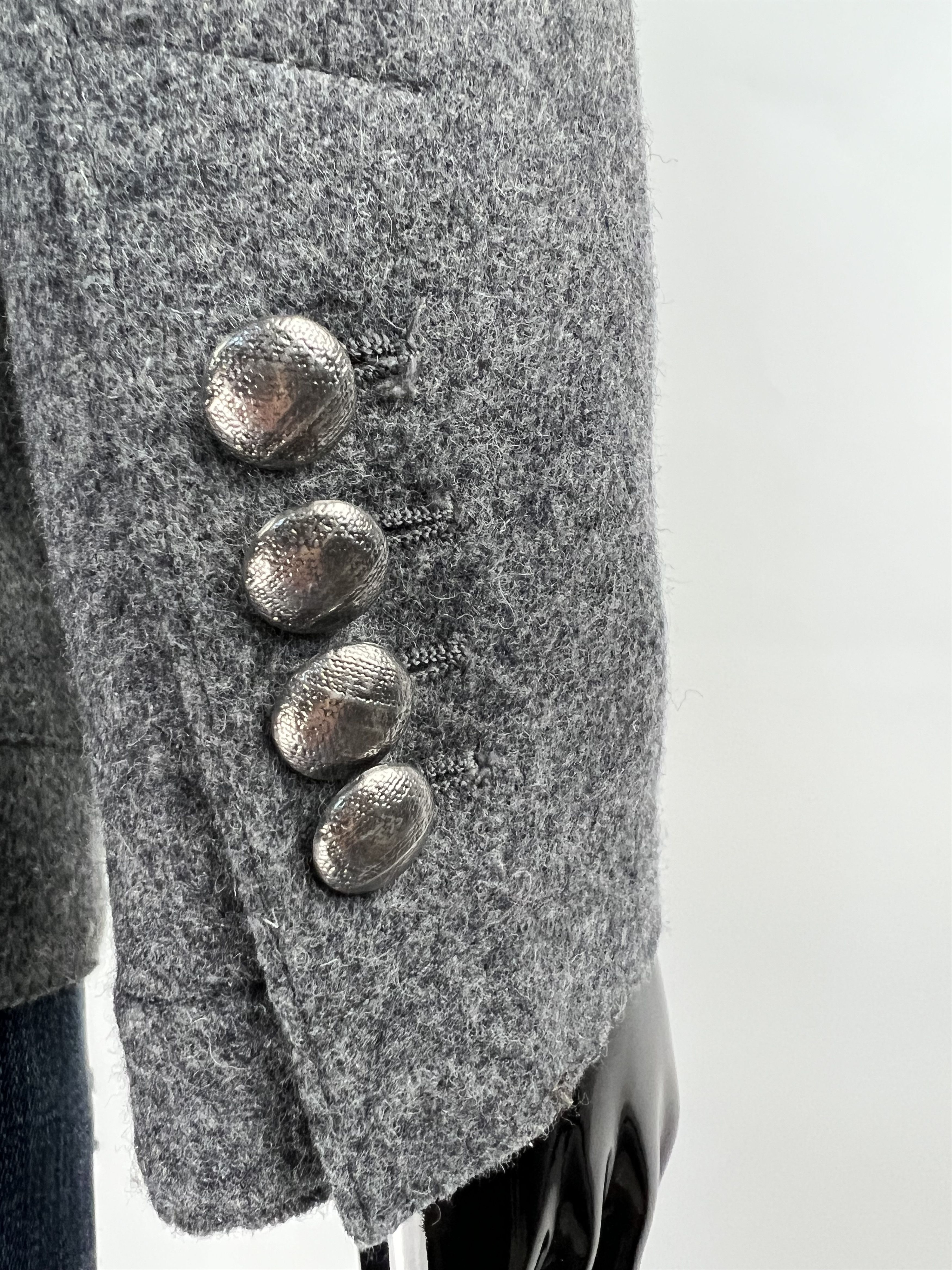 Eleventy Eleventy Men's Gray Wool Blazer Size 52 M/L Suede Details Size 52R - 6 Thumbnail