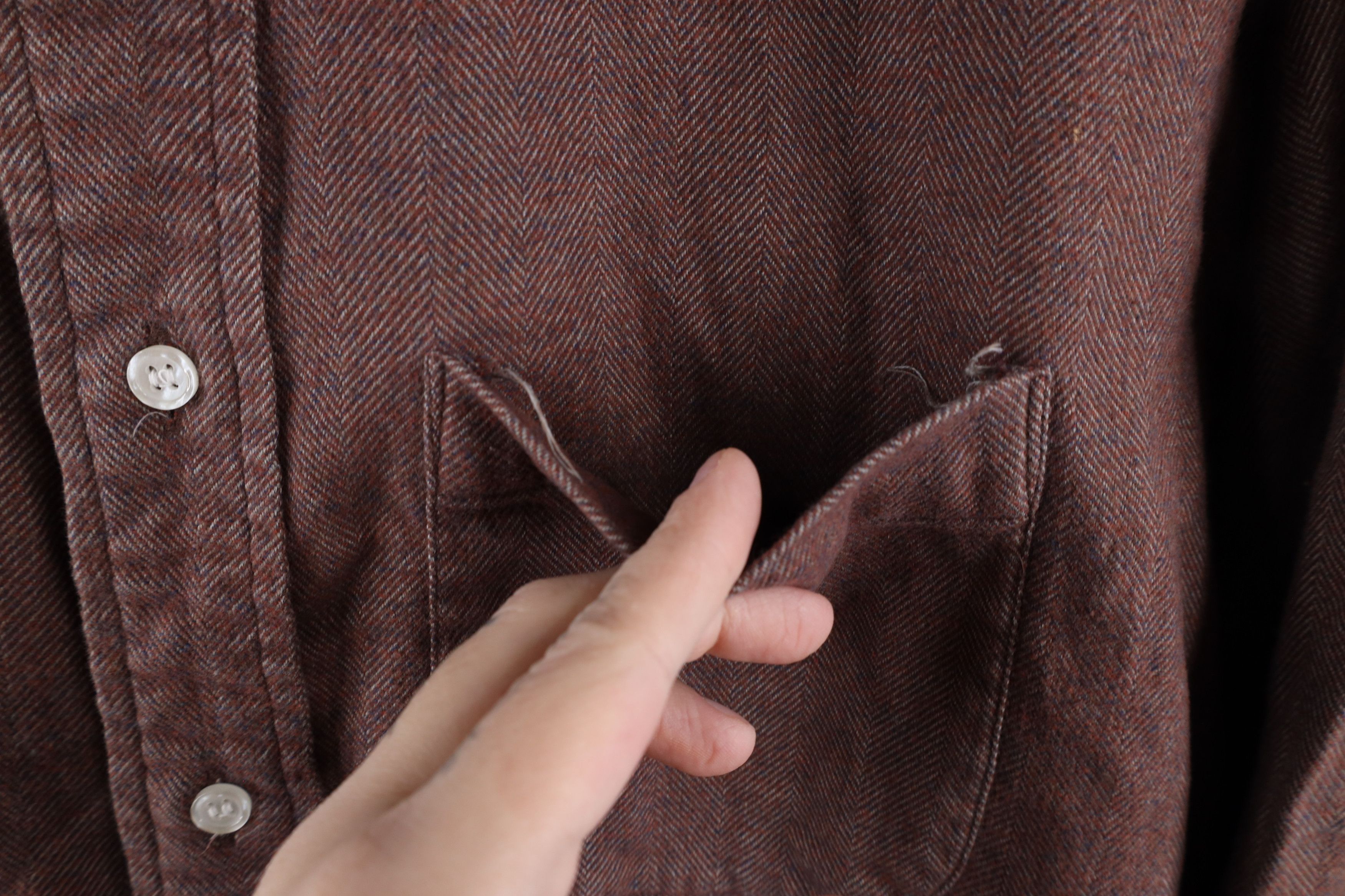 Vintage Vintage 90s Streetwear Herringbone Flannel Button Down Shirt Size US M / EU 48-50 / 2 - 5 Thumbnail