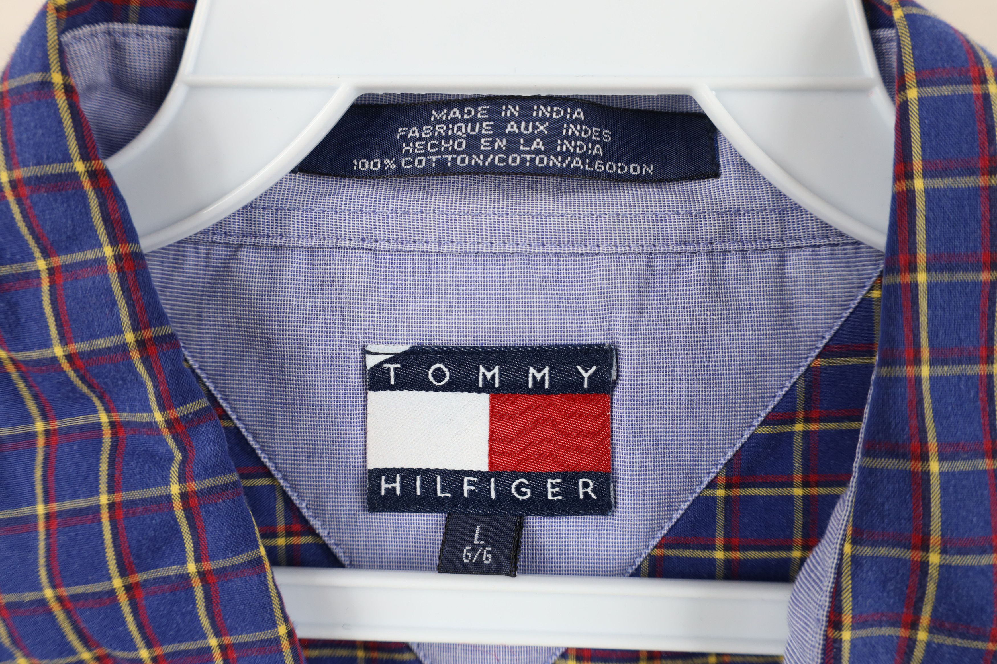 Tommy Hilfiger Vintage 90s Tommy Hilfiger Button Shirt Plaid Cotton Size US L / EU 52-54 / 3 - 7 Thumbnail