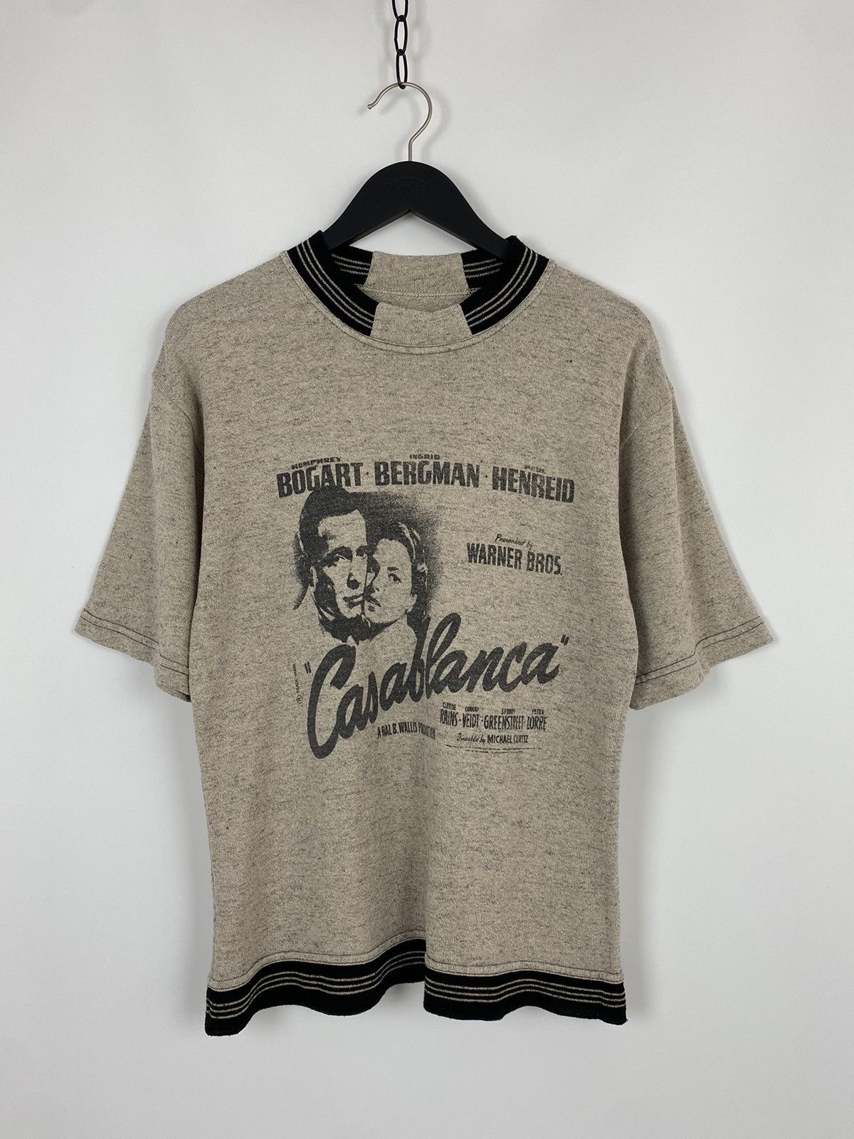 Pre-owned Movie X Vintage Casablanca Warner Bros T-shirt In Beige