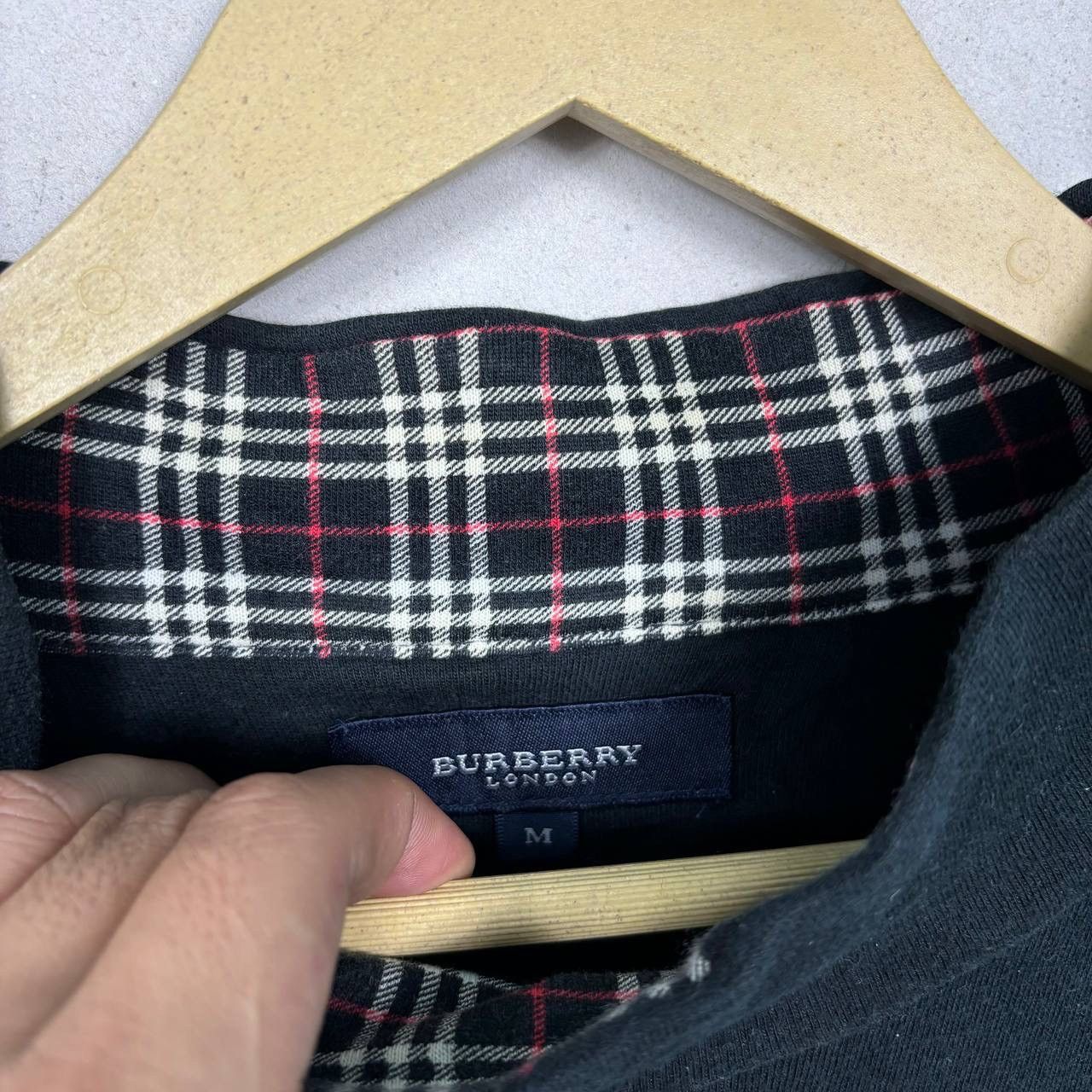 Burberry Burberry London Vintage 90s Mock Neck Check Trim Sweater Size US M / EU 48-50 / 2 - 4 Thumbnail