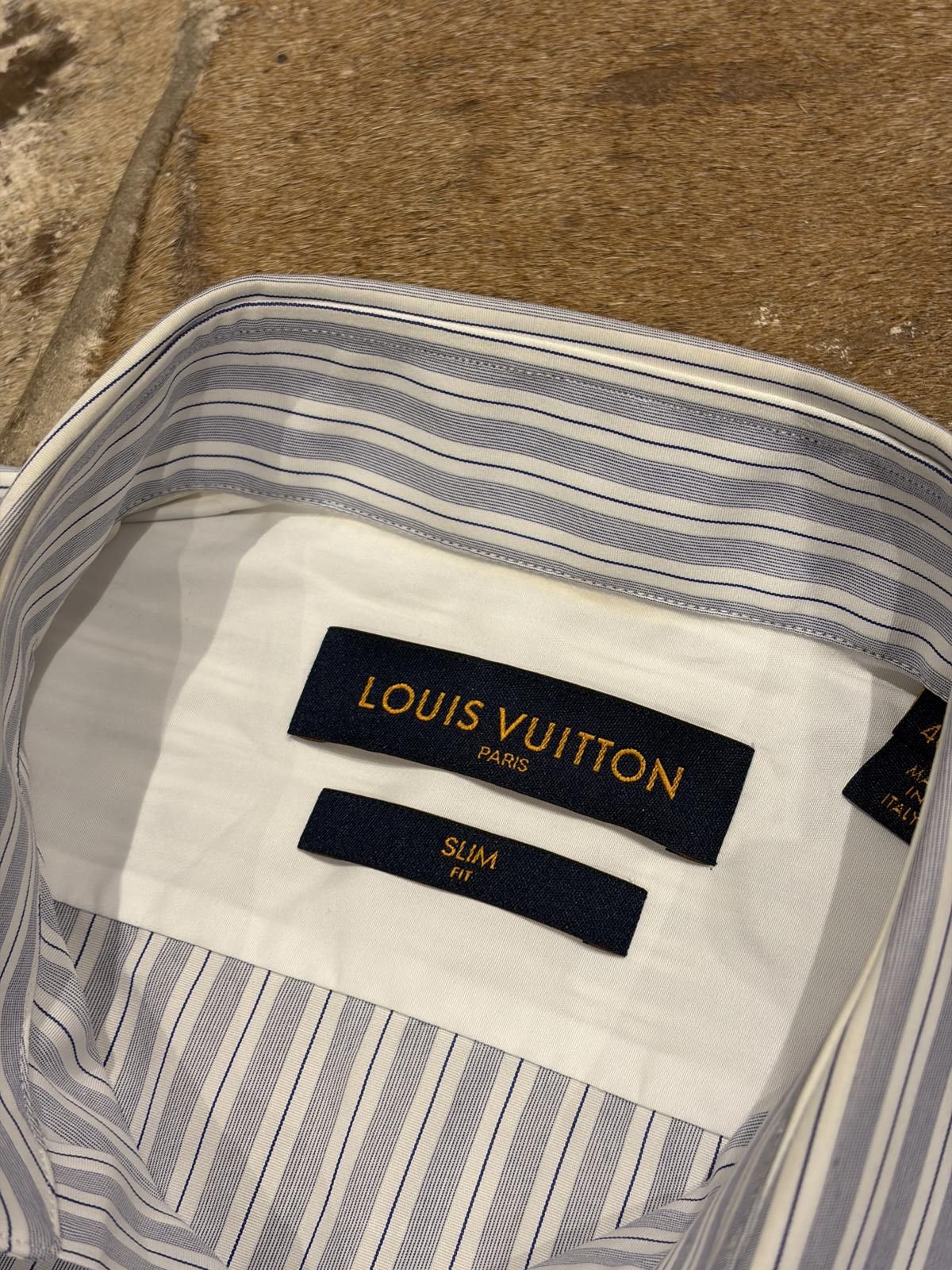 Louis Vuitton Louis Vuitton Slim Fit Striped Shirt Size US M / EU 48-50 / 2 - 2 Thumbnail