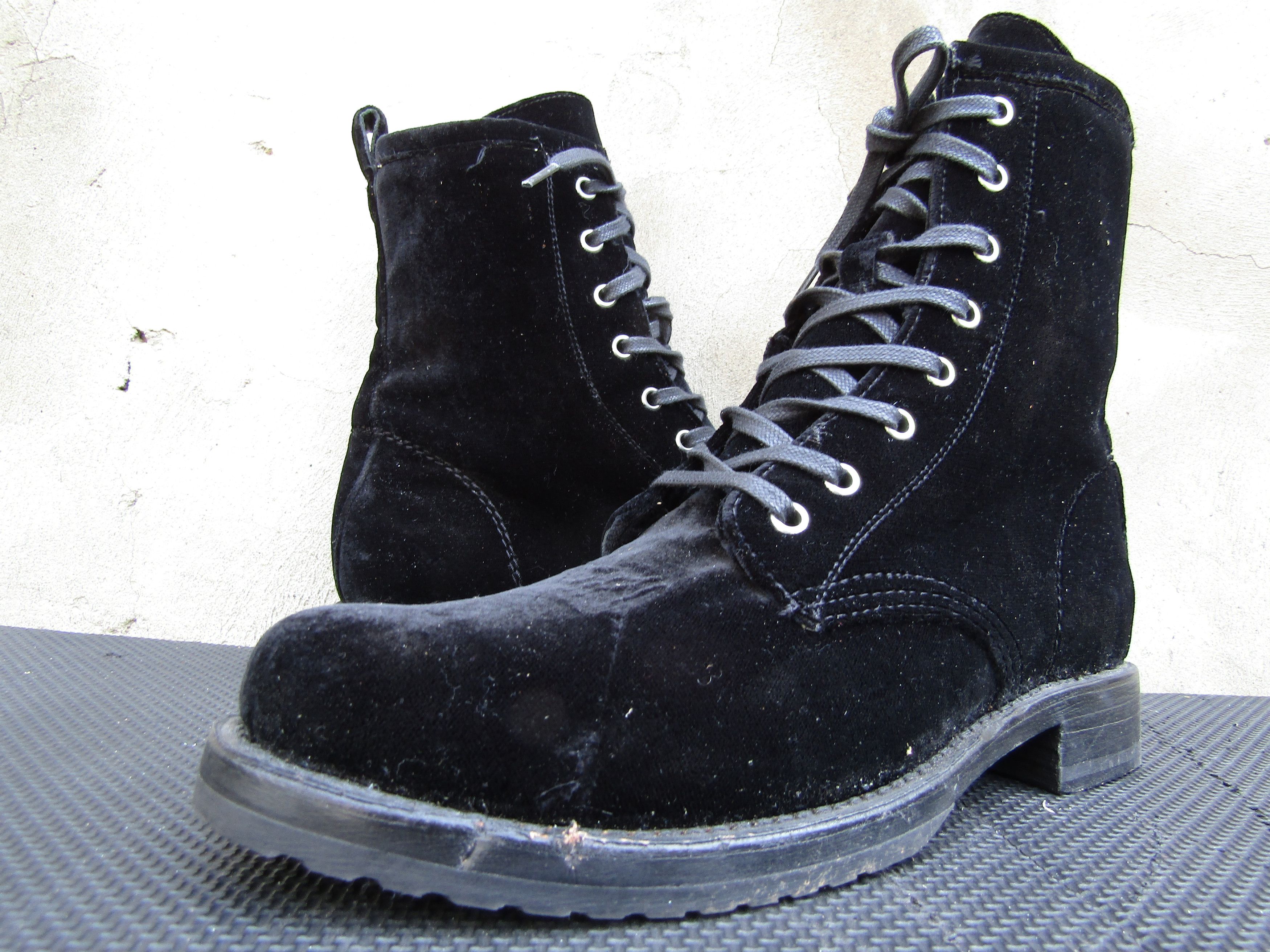 Frye Mint Frye Women Veronica Combat Boots Black VELVET ariana Size US 10 / IT 40 - 1 Thumbnail