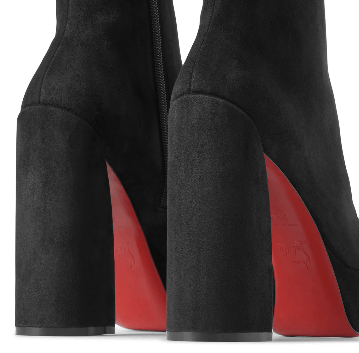 Christian Louboutin Movida Booty 130 Black Suede Platform Block Heel Bootie 37 Size US 7 / IT 37 - 19 Thumbnail