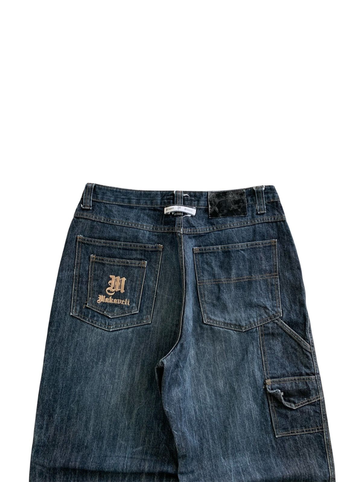 JNCO Vintage 90s Makaveli 2pac Carpenter Baggy Jeans Size US 34 / EU 50 - 3 Thumbnail