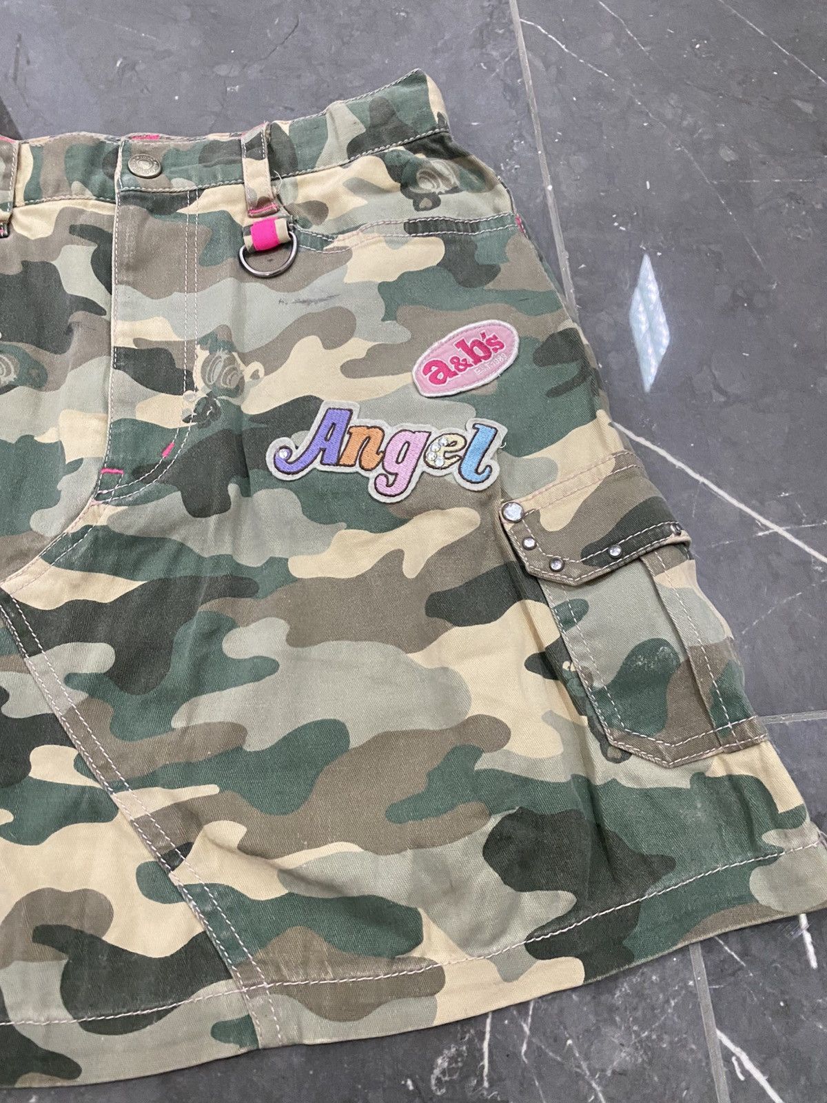 Angel Blue × Hysteric Glamour × Japanese Brand Angle Blue Logo Camo Mini Skirt Size 24" / US 00 / IT 34 - 4 Thumbnail
