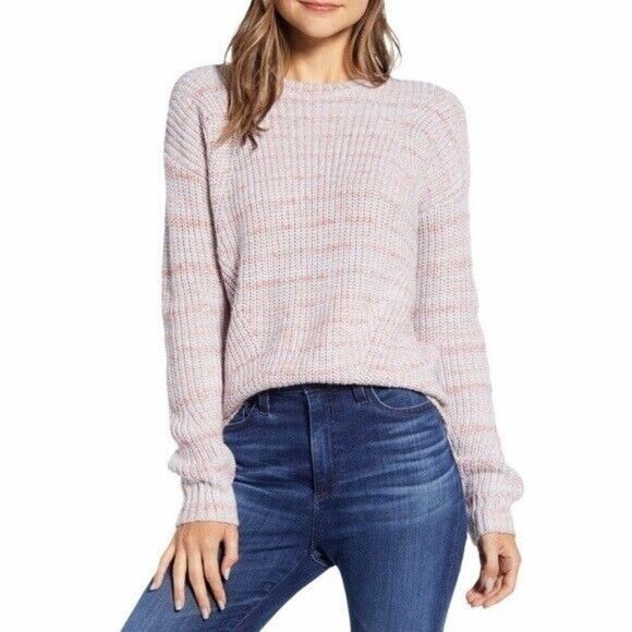 Lucky Brand Lucky Brand Marled-Knit Crewneck Sweater, Pink, Sz. M Size M / US 6-8 / IT 42-44 - 1 Thumbnail