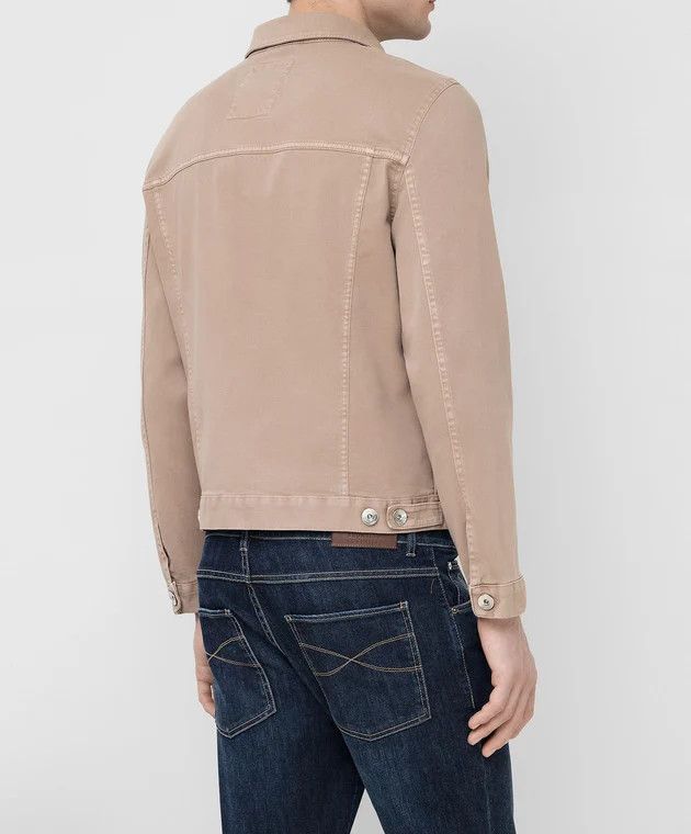 Brunello Cucinelli o1y0526 Denim Jacket in Sand Size US M / EU 48-50 / 2 - 3 Thumbnail