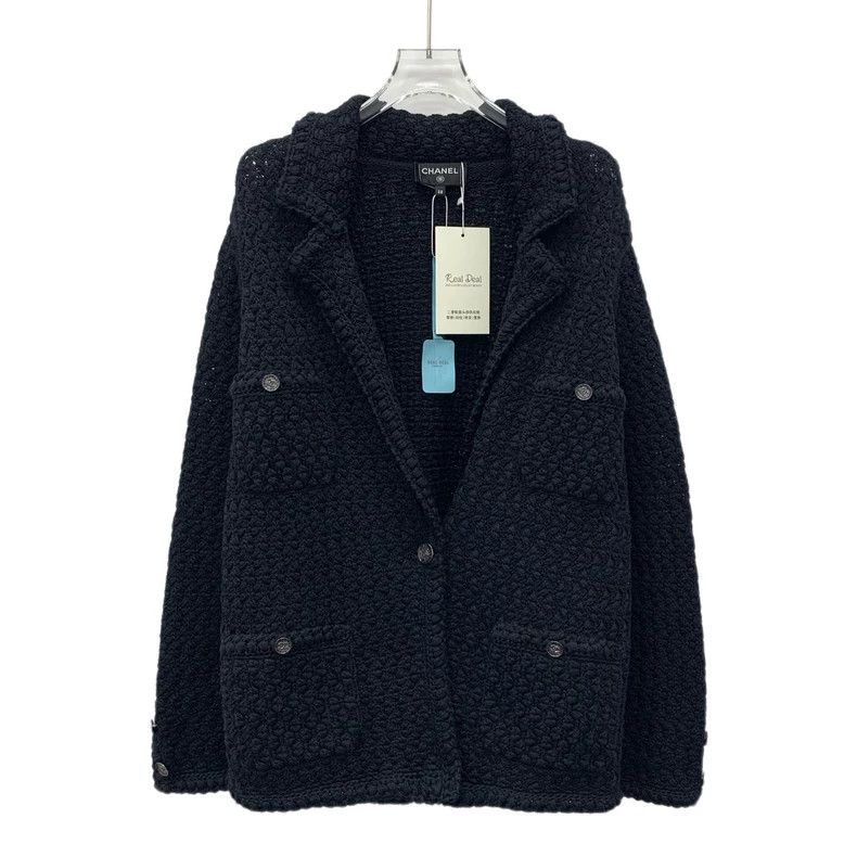 Chanel Chanel Black multi-pocket cotton lapel long-sleeved knitted Size XS / US 0-2 / IT 36-38 - 1 Thumbnail