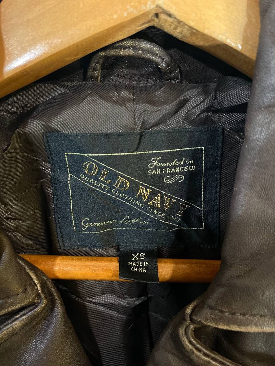 Old Navy old navy genuine leather double collar jacket nice design Size US XS / EU 42 / 0 - 7 Thumbnail