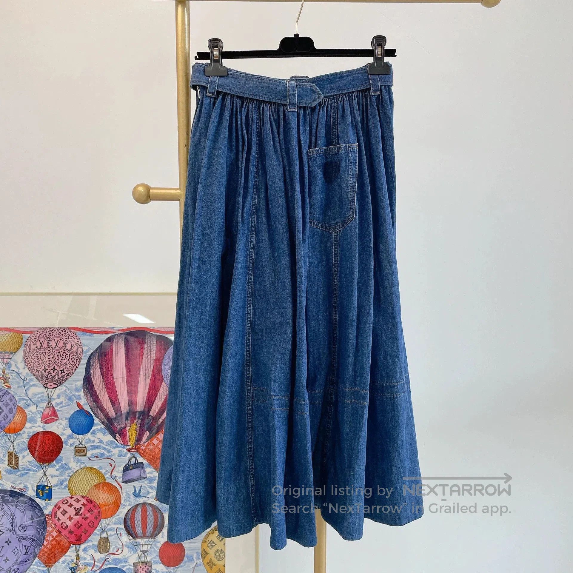 Prada PRADA Blue Denim Midi Skirt. Size US 36 / EU 52 - 2 Thumbnail