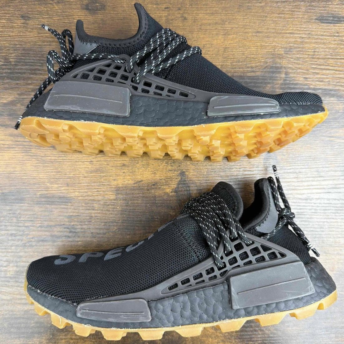 Adidas × Pharrell Adidas NMD Hu Trail x Pharrell Now Is Her Time Black EG7836 Size US 5 / EU 37 - 3 Thumbnail
