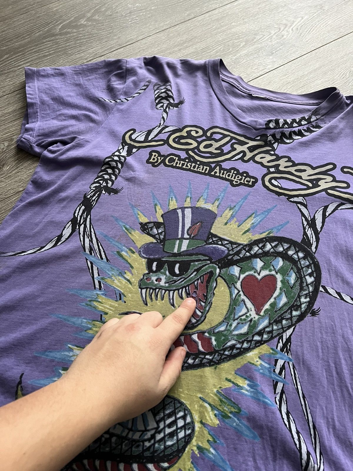 Christian Audigier × Ed Hardy × Vintage Vintage 💥 Ed Hardy by Christian Audigier T-Shirt Y2K Tee Size US L / EU 52-54 / 3 - 7 Thumbnail