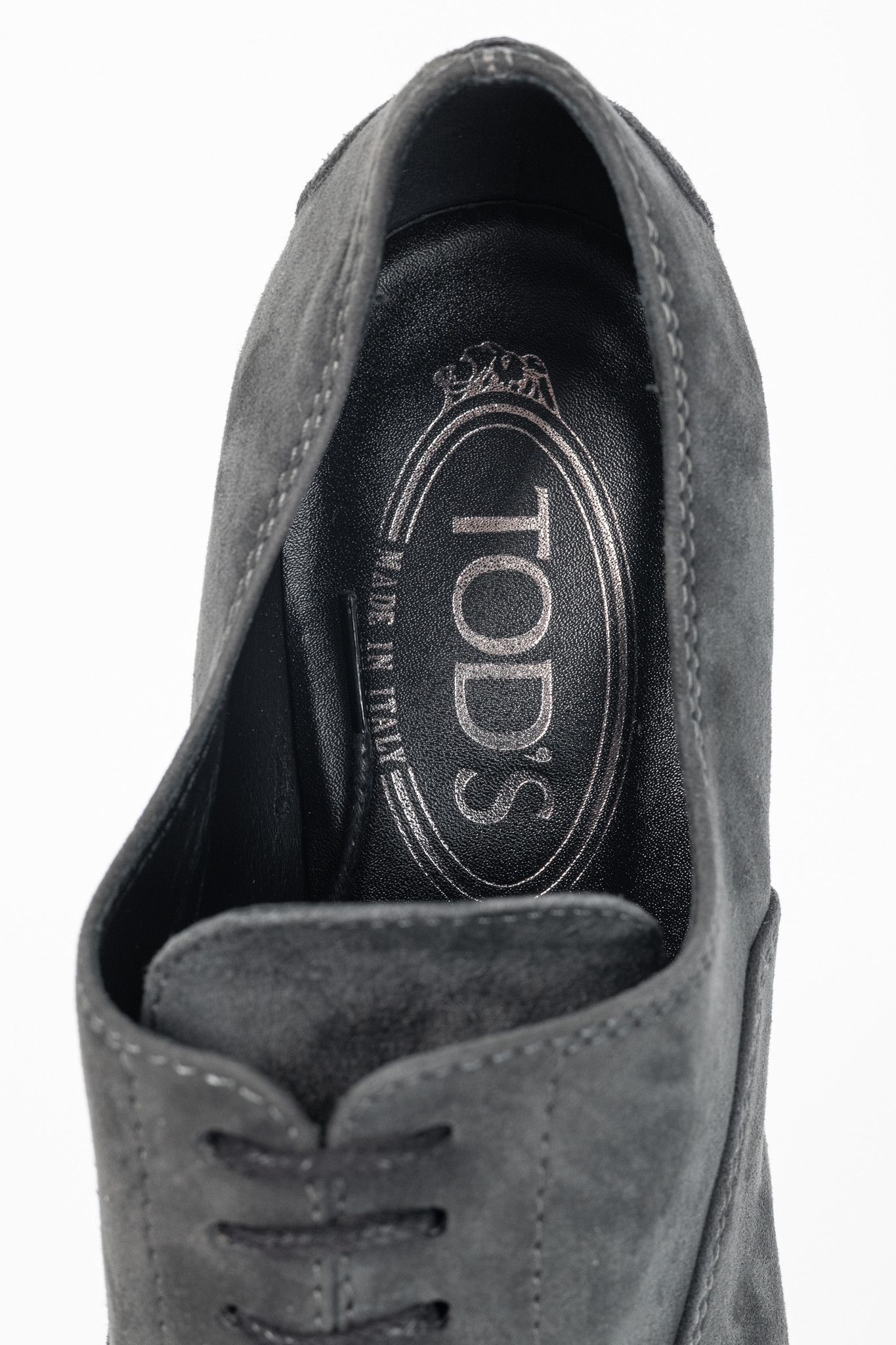 Tod's Tod's Grey Suede Cap-Toe Gommino Lace-Up Oxfords Size US 5.5 / IT 35.5 - 10 Thumbnail