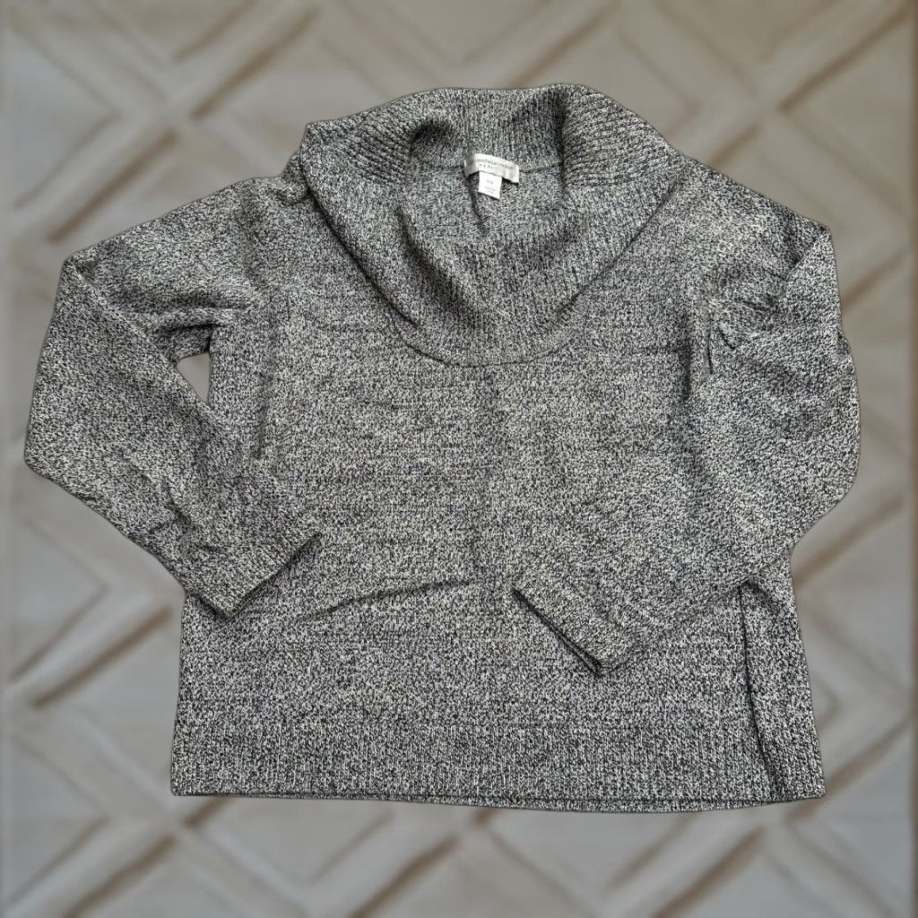 Vintage CHRISTOPHER & BANKS Cowl Neck Pullover Sweater Womens Petite Medium Gray Cotton Breathable Lightweight Casual Size M / US 6-8 / IT 42-44 - 1 Thumbnail