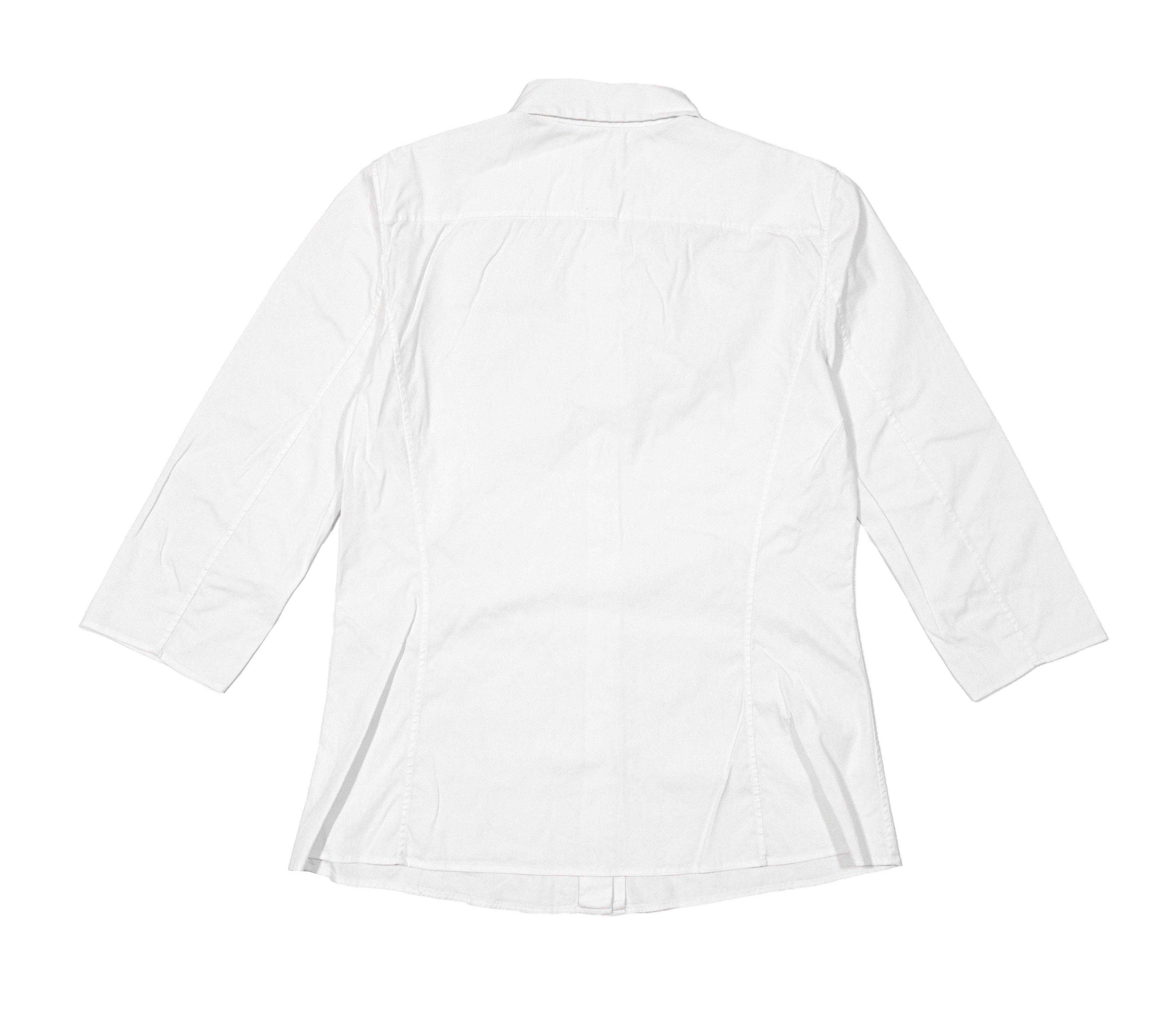 Jil Sander 3/4 Sleeve Stretch Cotton Blend Shirt Made in Italy Size XS / US 0-2 / IT 36-38 - 2 Thumbnail