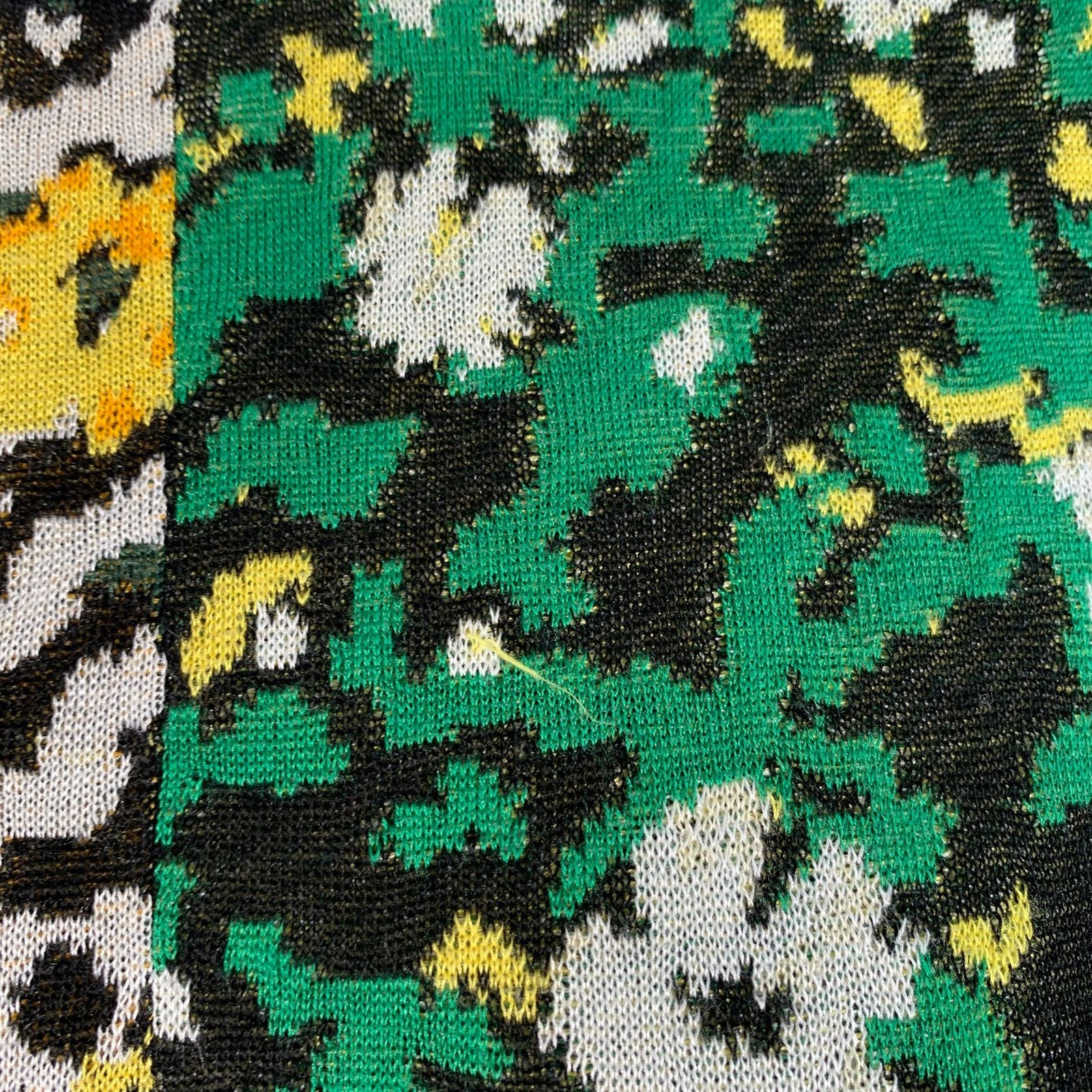 Proenza Schouler M Black Green White Silk Color Block Floral Pullover Size M / US 6-8 / IT 42-44 - 6 Thumbnail