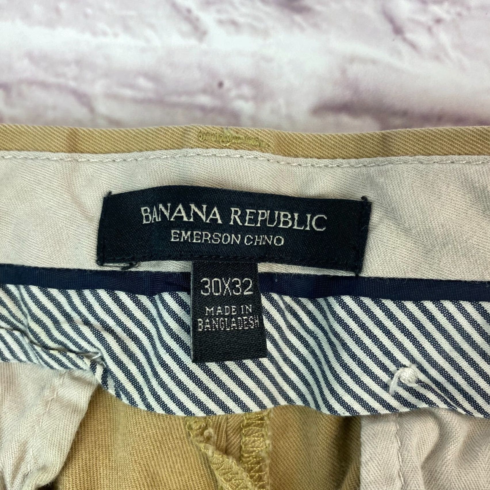 Banana Republic Banana Republic Emerson Chino Pants 30 X 32 Slim Straight Leg 100% Cotton Beige Size US 30 / EU 46 - 4 Thumbnail