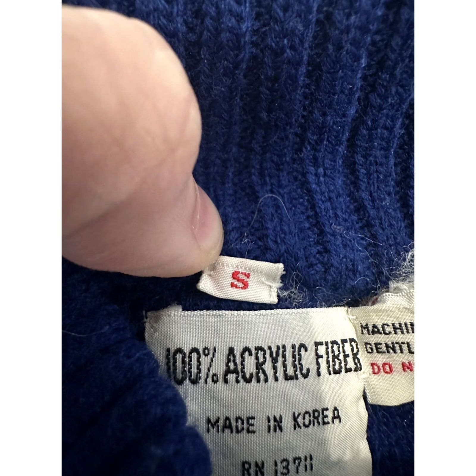 Vintage VINTAGE Sweater Knit Design Acrylic Fiber 80s 90s Small Grandma Blue Size S / US 4 / IT 40 - 3 Thumbnail