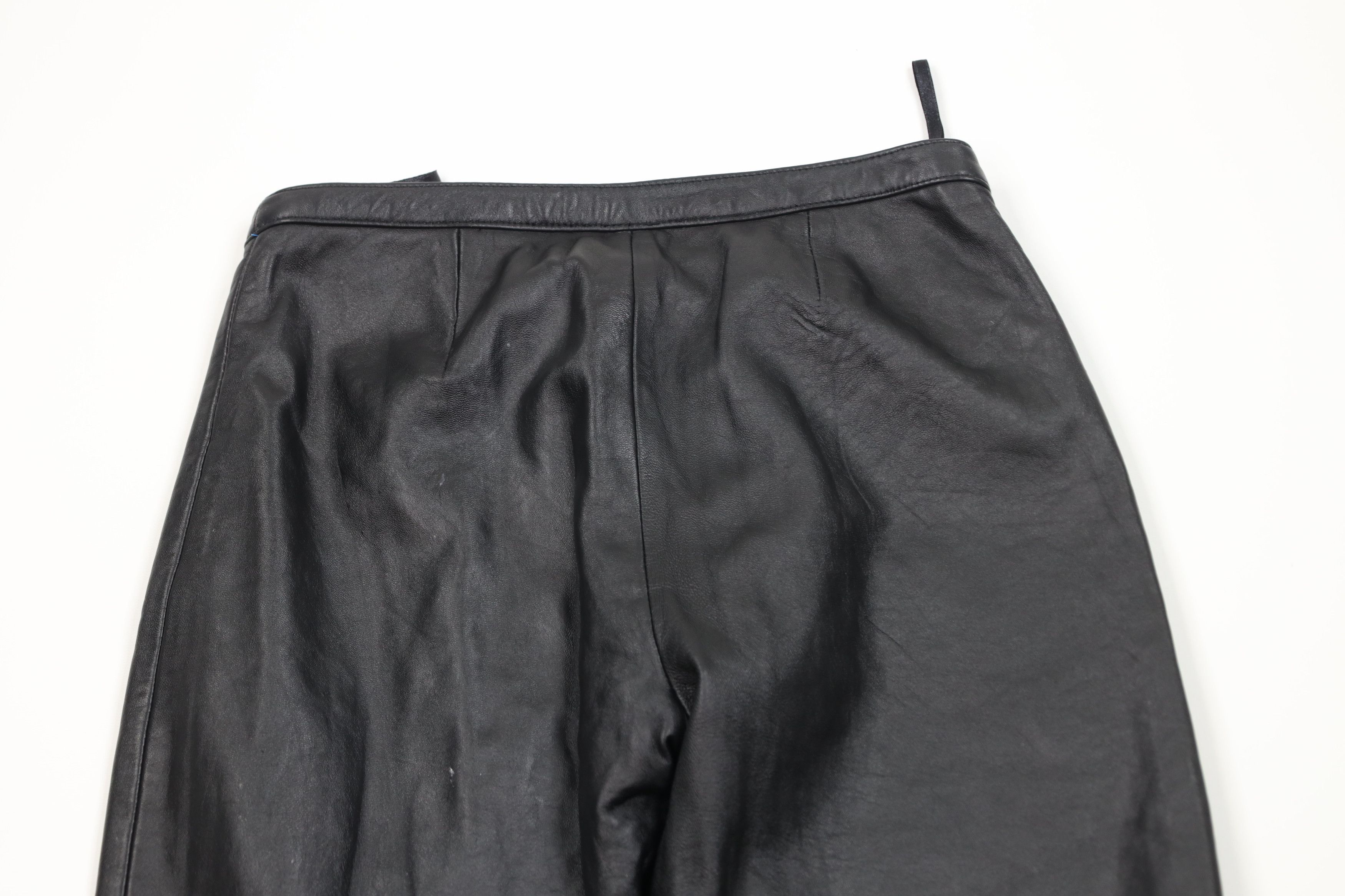 Vintage Vintage 90s Streetwear Soft Lambskin Leather Pants Black Size 27" / US 4 / IT 40 - 12 Thumbnail