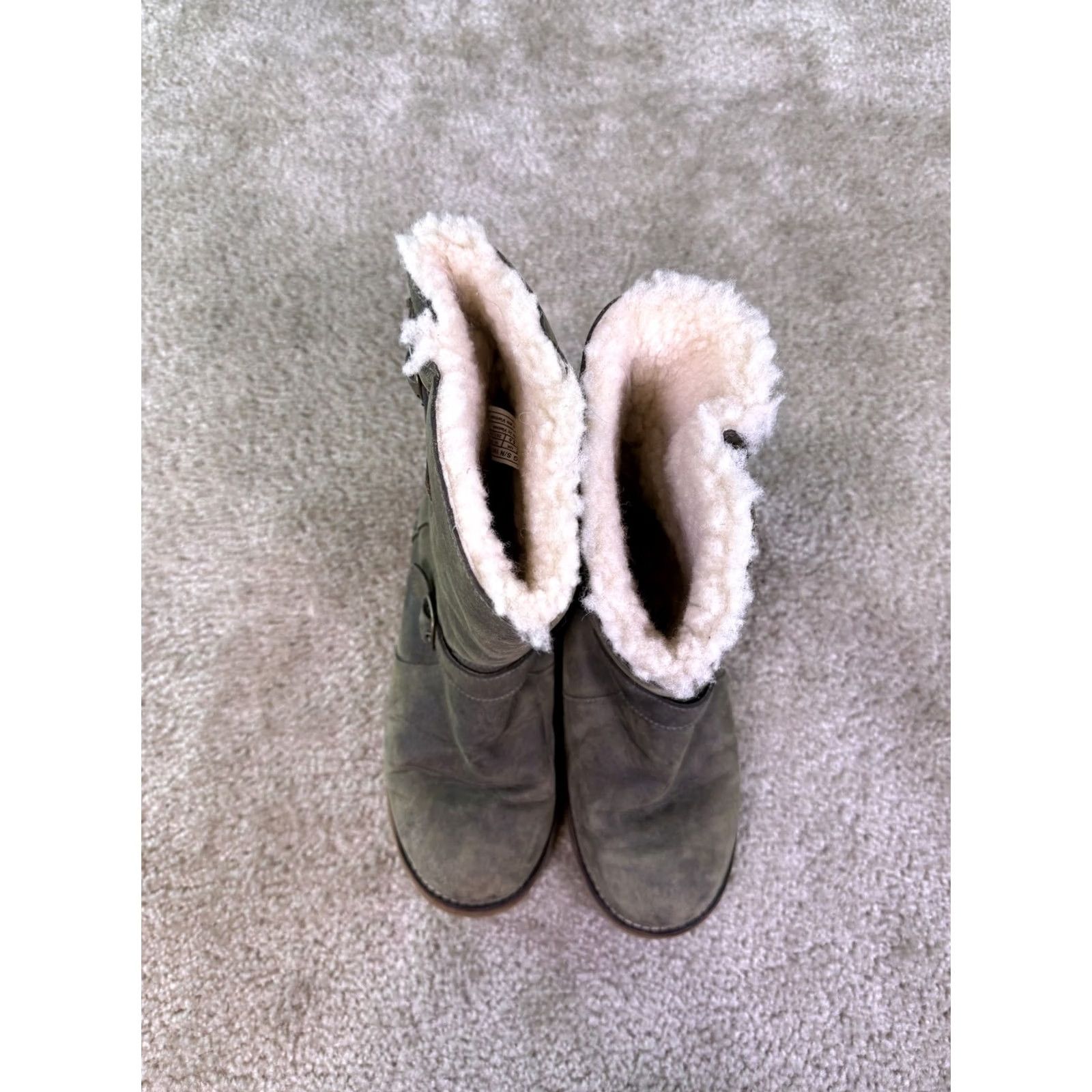 Ugg UGG Women's Brown Leather Waterproof Sheepskin Biker Boots Size 8 NOIRA 1001733 Size US 8 / IT 38 - 7 Thumbnail