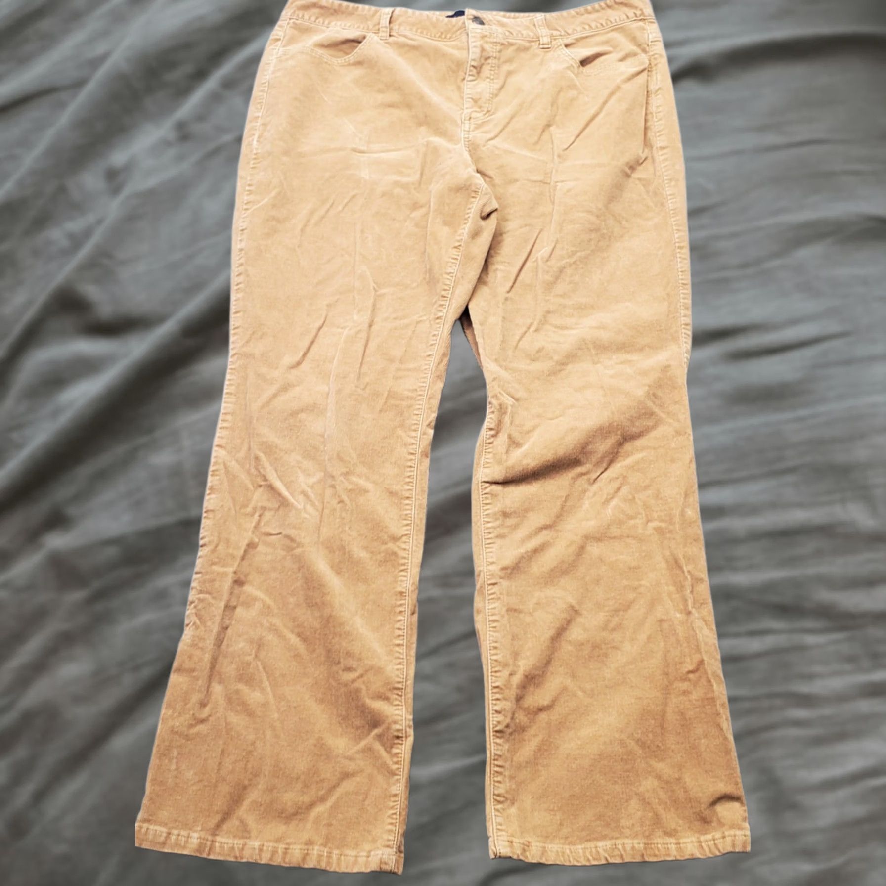Talbots Talbots Womens 18L Corduroy Pants Brown Pockets Curvy Stretch Straight Leg Casual Pants Mens? Size 40" / US 18 - 1 Thumbnail