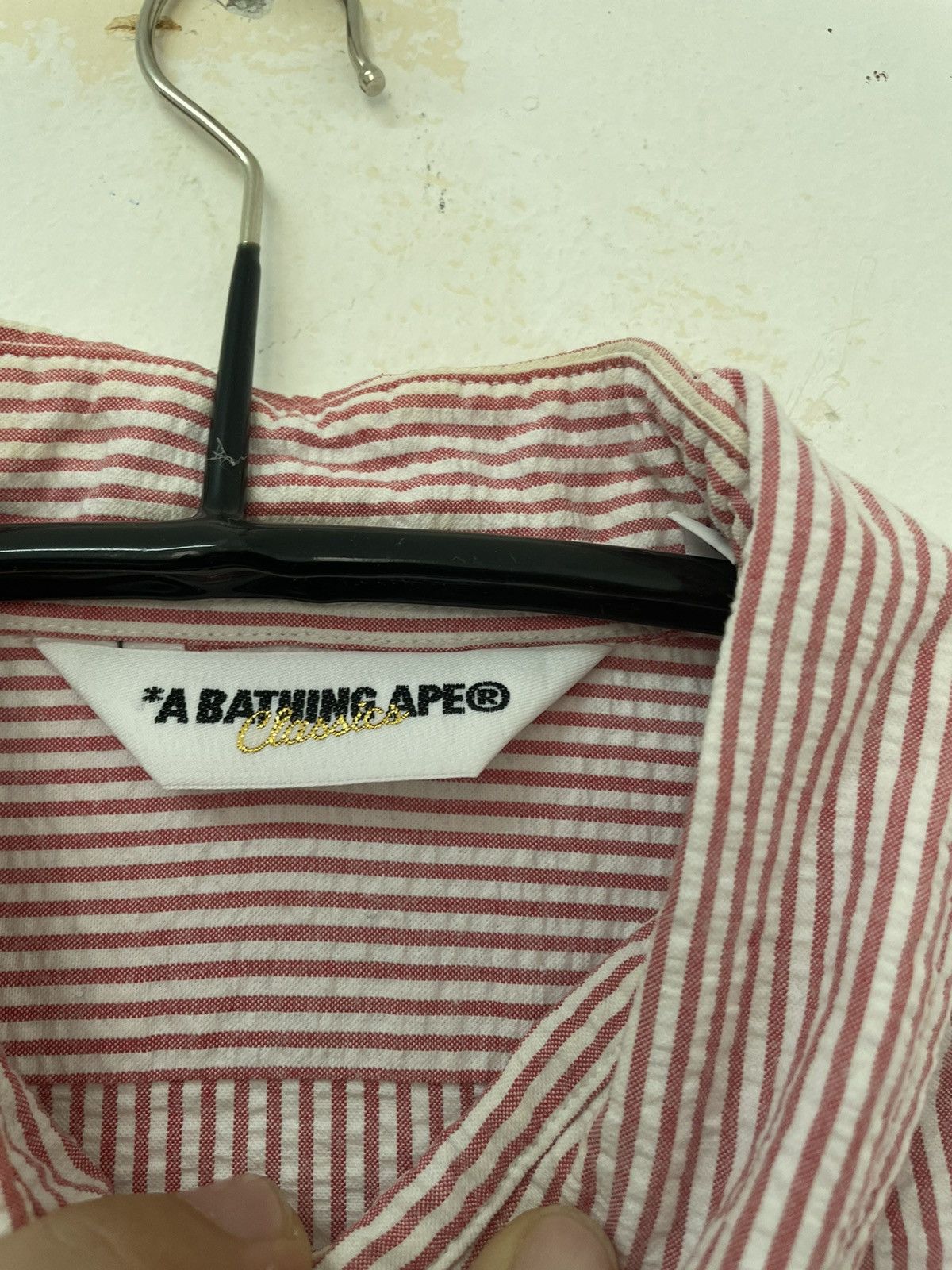 Bape ONE POINT STRIPED BD S/S SHIRT Size US M / EU 48-50 / 2 - 5 Thumbnail