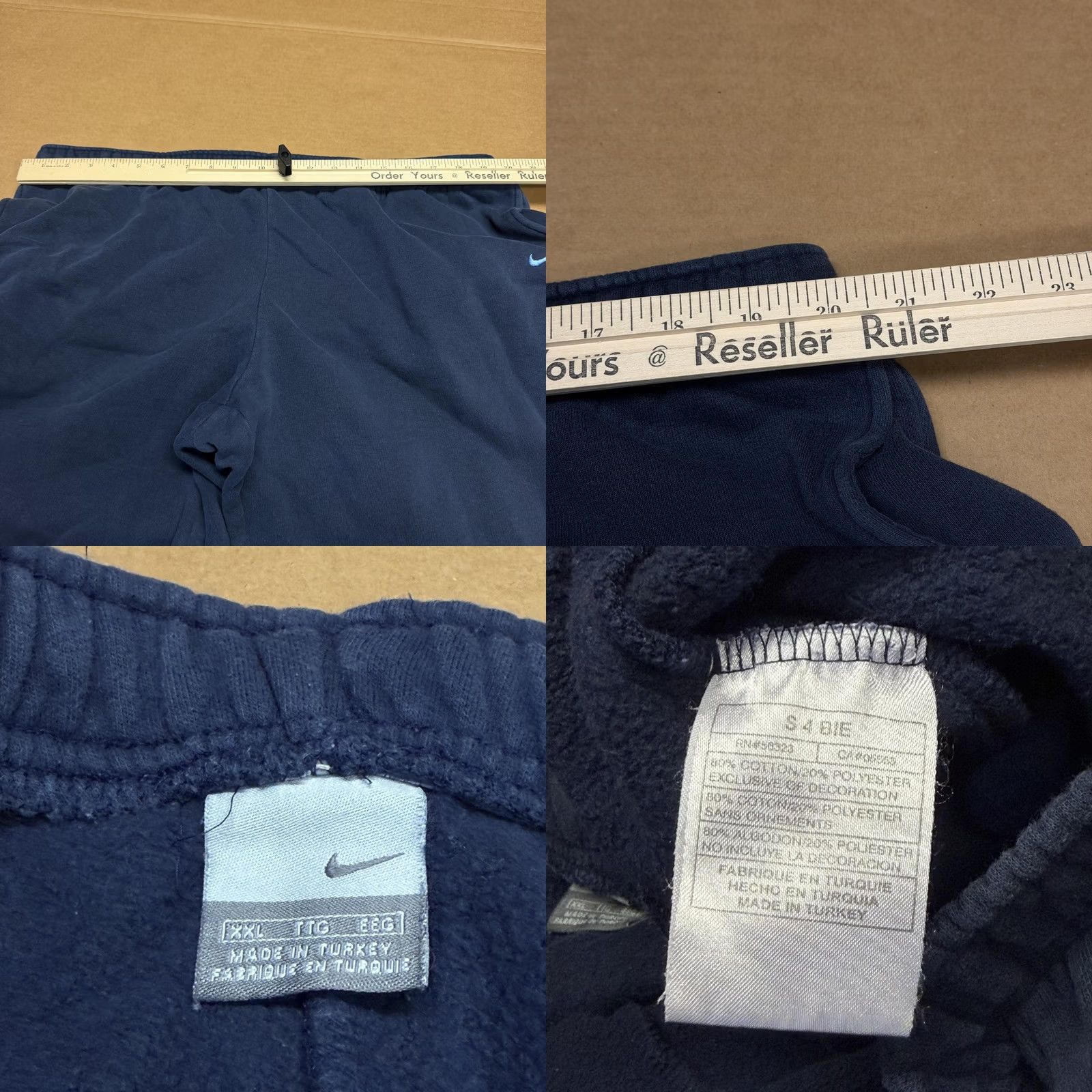 Nike Nike Mens 2XL Blue Fleece Sweatpants Elastic Waist Pockets Straight Leg Size US 39 - 9 Thumbnail