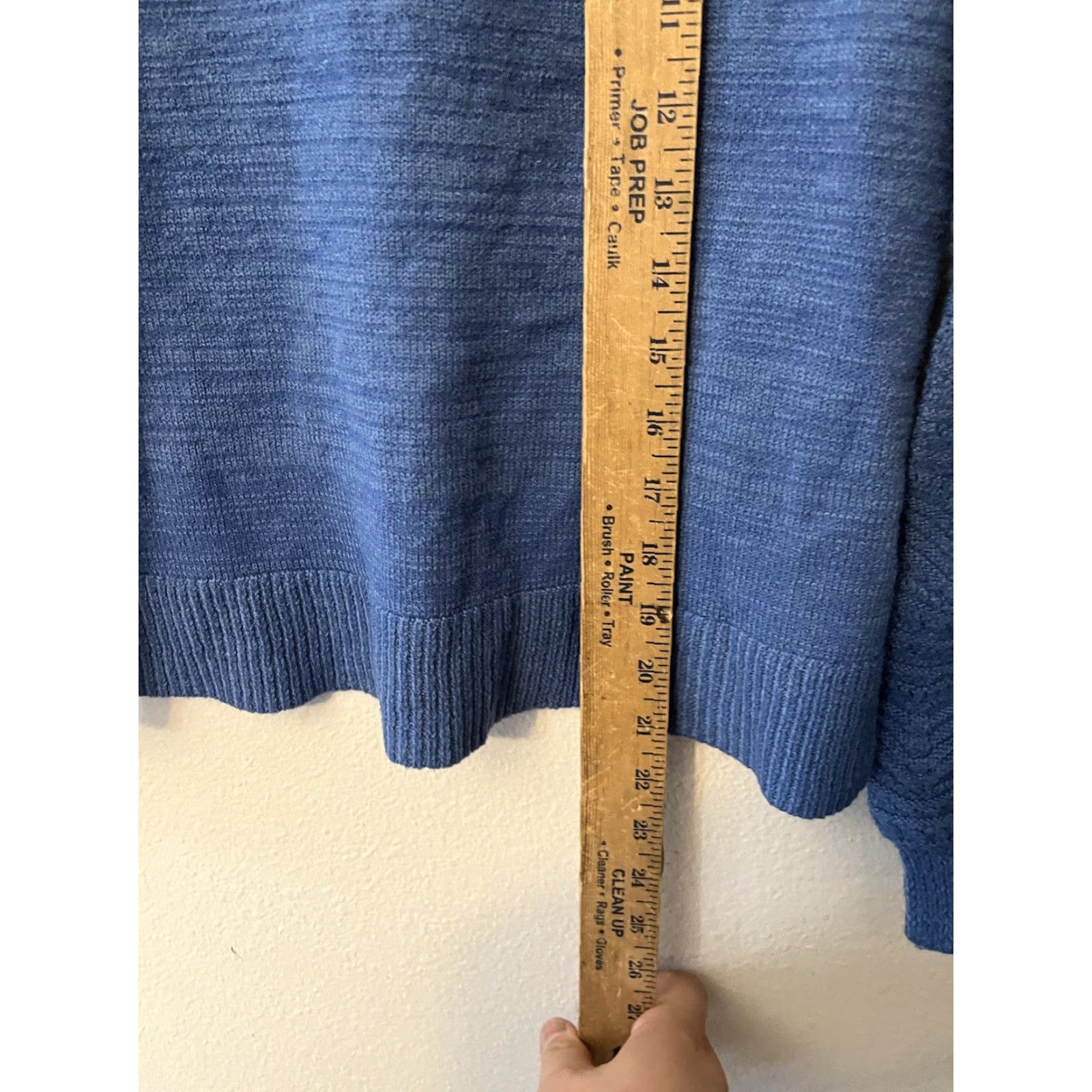 Christian Siriano Christian Siriano Sweater Womens S Blue Long Open Knit Drop Sleeve Crew Neck Pullover Size S / US 4 / IT 40 - 4 Thumbnail