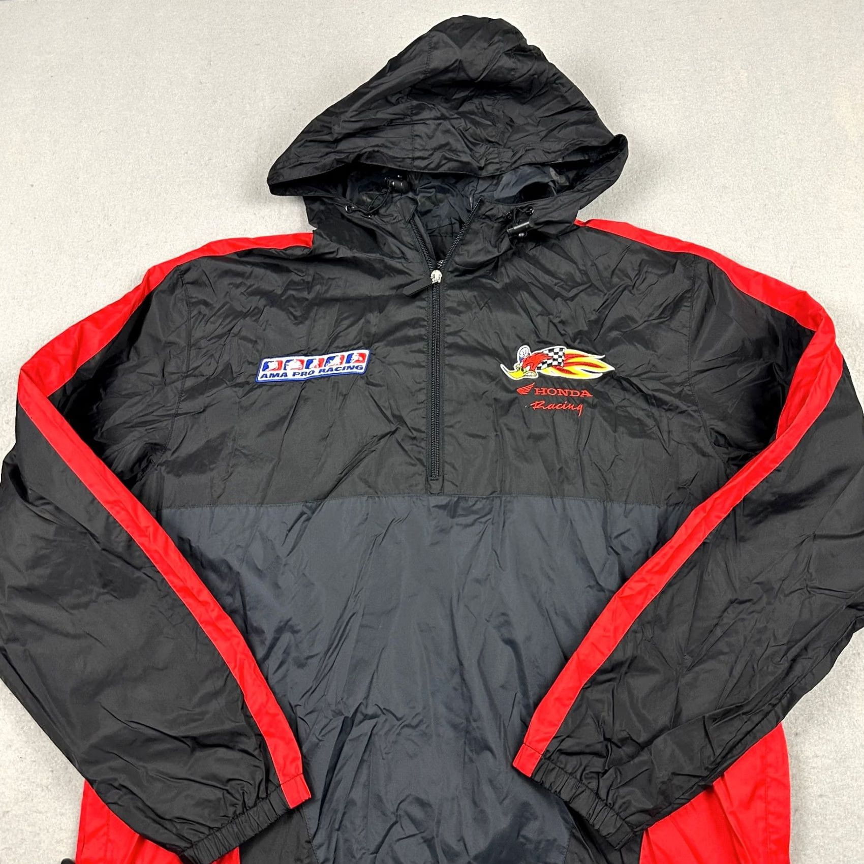 Honda Honda AMA Pro Racing Windbreaker Jacket Men Large Black Woody Woodpecker Hood L Size US L / EU 52-54 / 3 - 2 Thumbnail