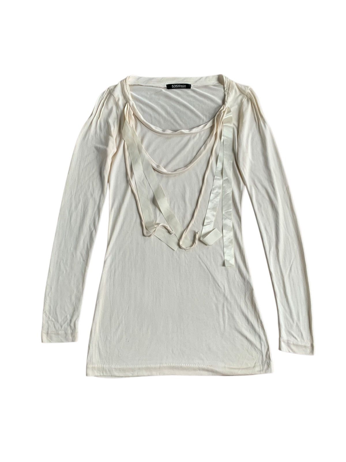 5351 POUR LES HOMMES × Japanese Brand Vintage 5351 pour les femmes long sleve t shirt Size M / US 6-8 / IT 42-44 - 1 Thumbnail
