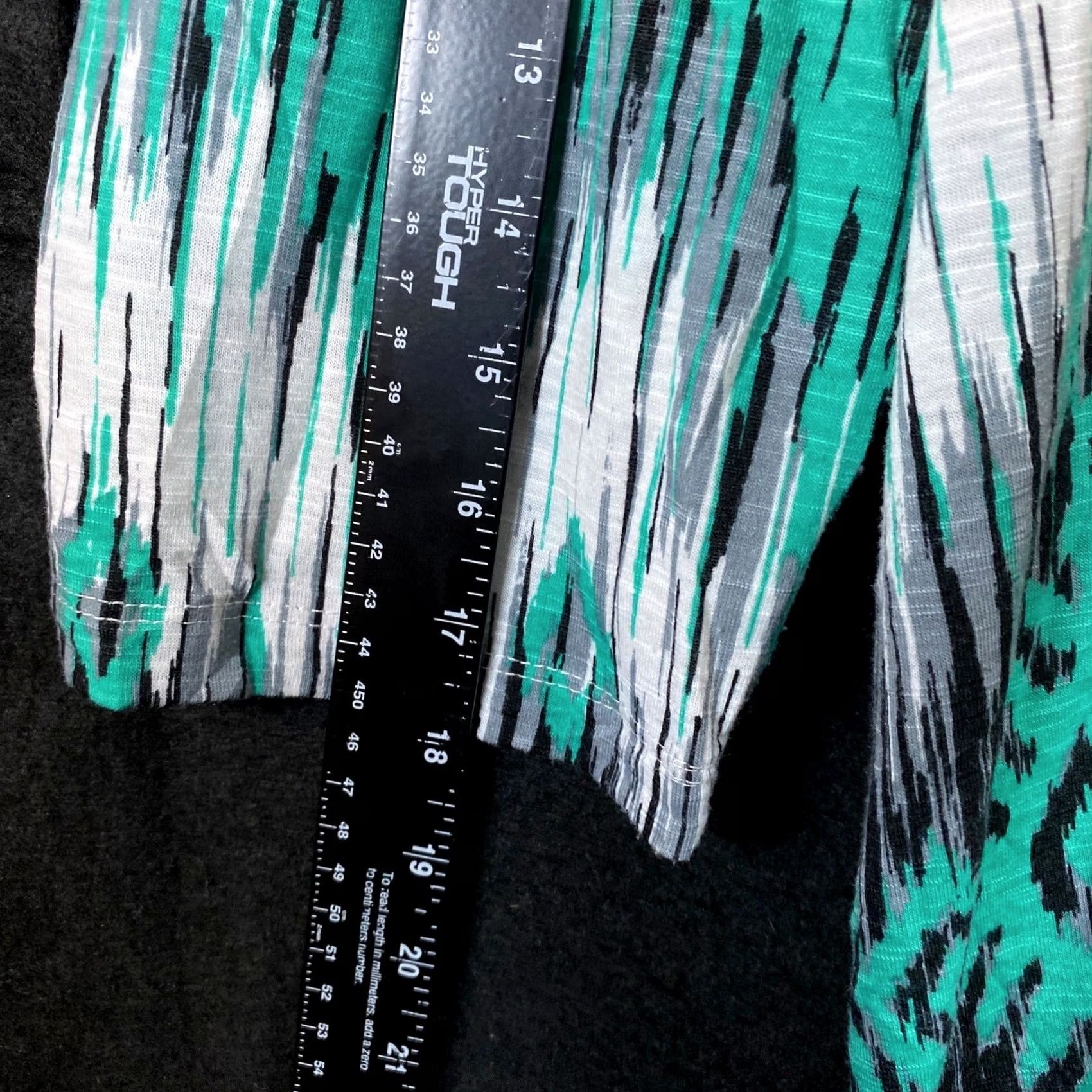 Vintage Alfred Dunner Women Blouse Green Black Fair Isle Geometric 3/4 Sleeve Stretch XL Size XL / US 12-14 / IT 48-50 - 5 Thumbnail