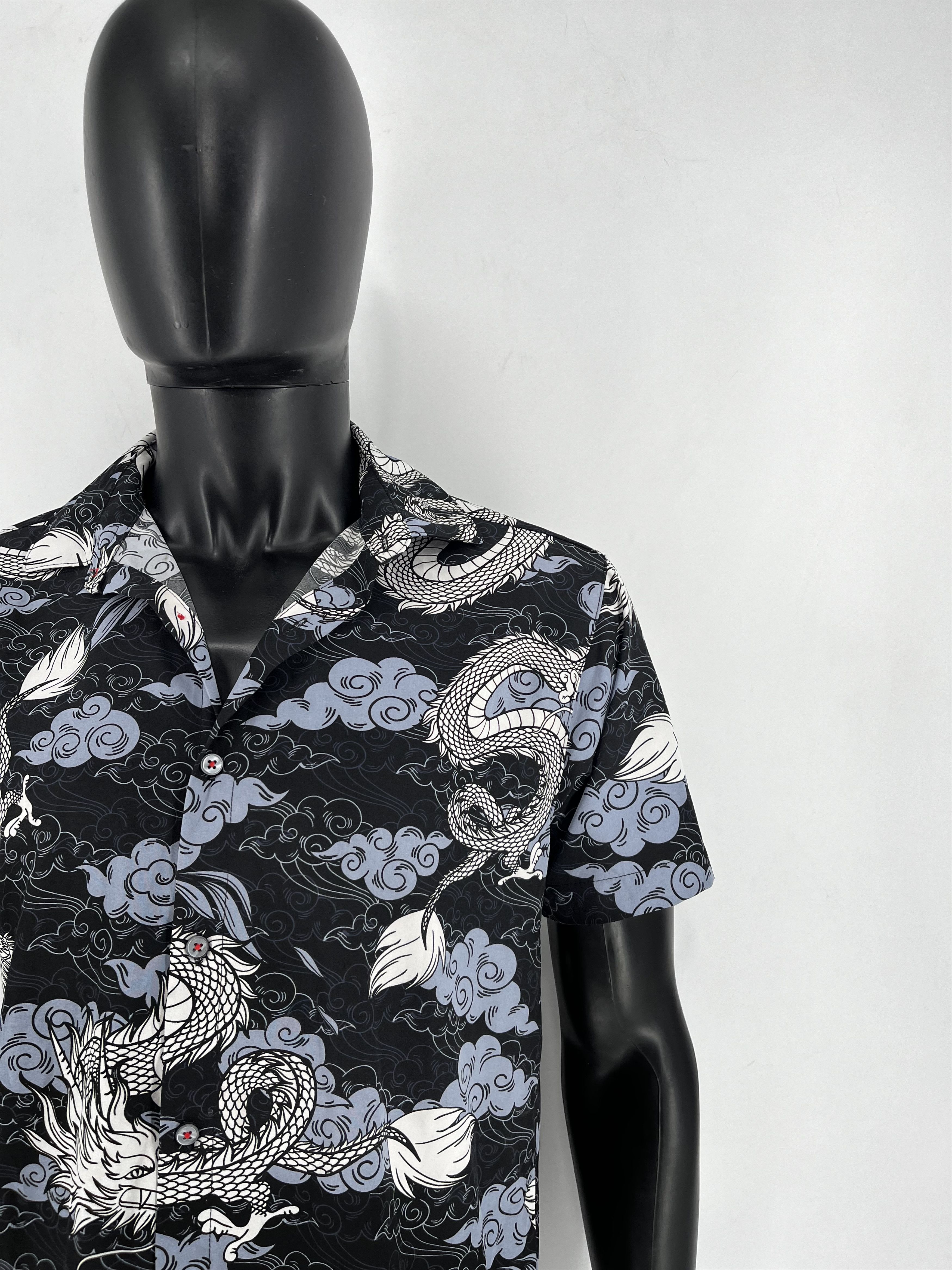 Japanese Brand Vintage Y2k Washed AvantGarde Tribal Tee Dragon Button Ups Size US M / EU 48-50 / 2 - 7 Thumbnail