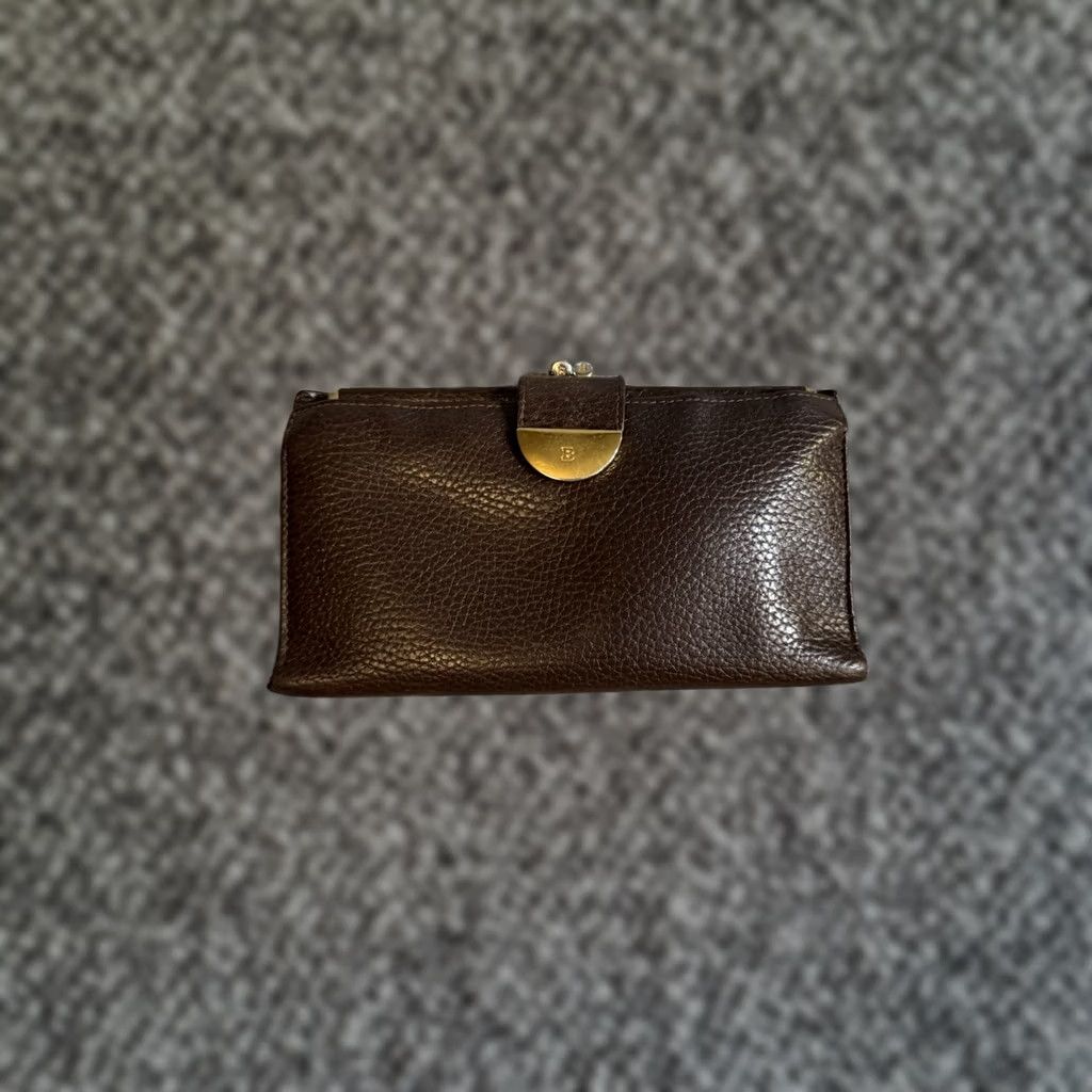 Bally VINTAGE Bally Wallet Women 80s 90s Designer Tan Full Grain Pebble Leather Kisslock Snap 7.25x4 in Italy Size ONE SIZE - 1 Thumbnail