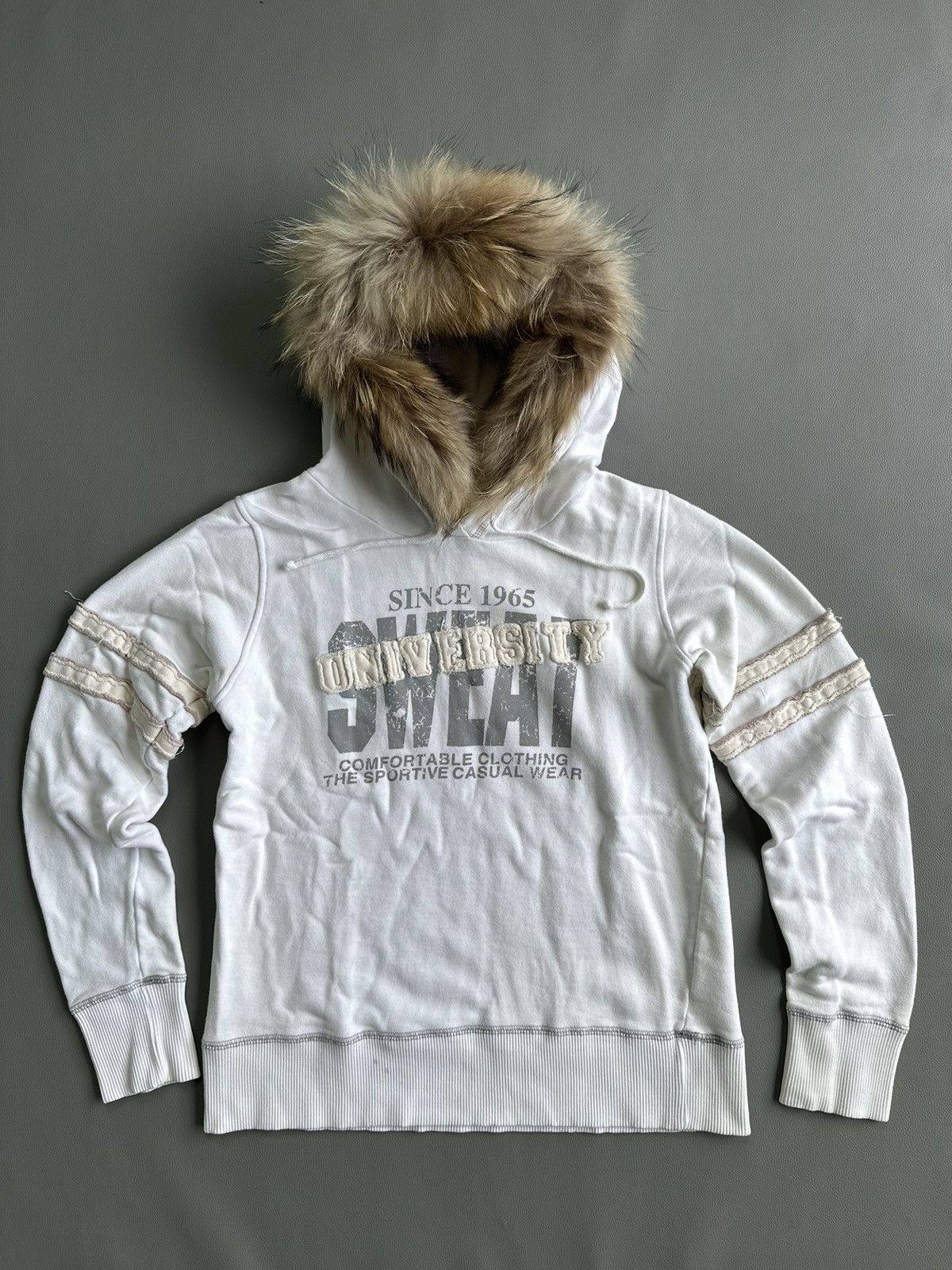 20471120 VINTAGE DISTRESSED FLEUR 2 BAR FUR HOODIE IFSIX LGB STYLE Size US M / EU 48-50 / 2 - 1 Thumbnail