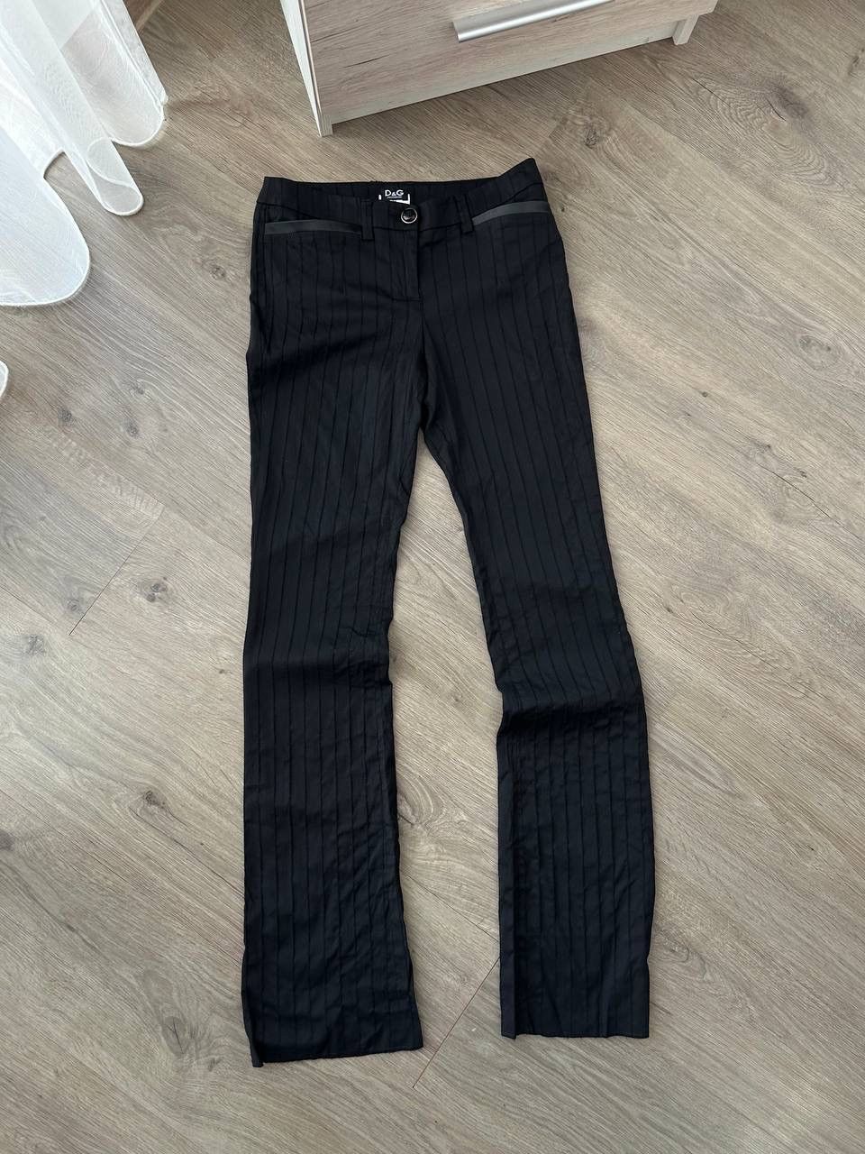 Dolce & Gabbana × Vintage Vintage Dolce&Gabbana Wide Black Low Lading Pants Size 26" / US 2 / IT 38 - 3 Thumbnail