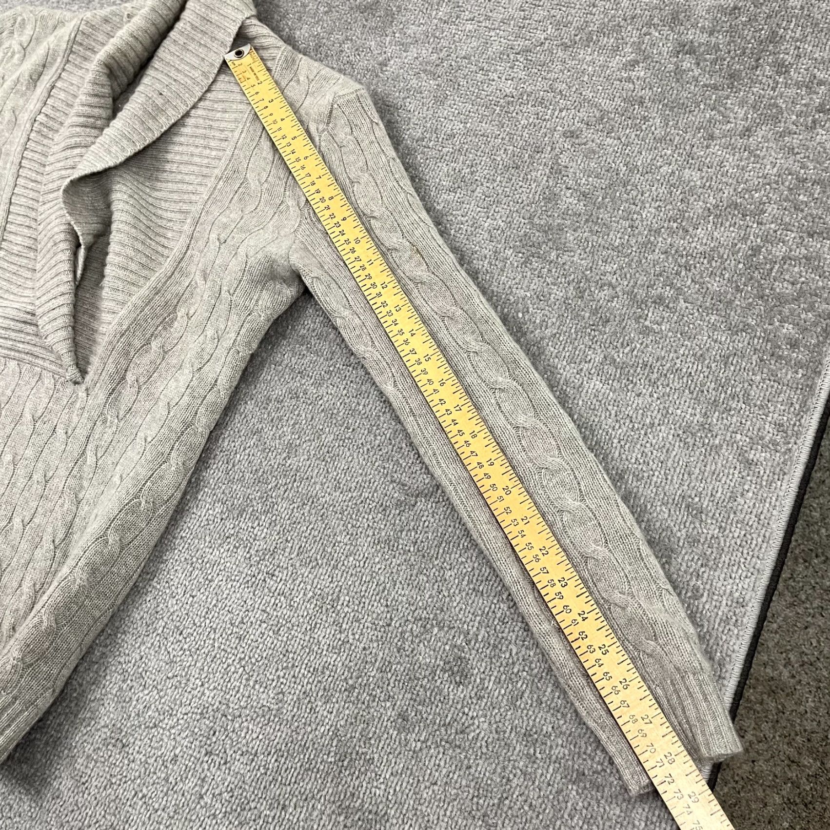 Ralph Lauren Ralph Lauren Black Label Cashmere Sweater Womens Medium Gray Cable Knit Preppy Long Sleeve Size M / US 6-8 / IT 42-44 - 5 Thumbnail