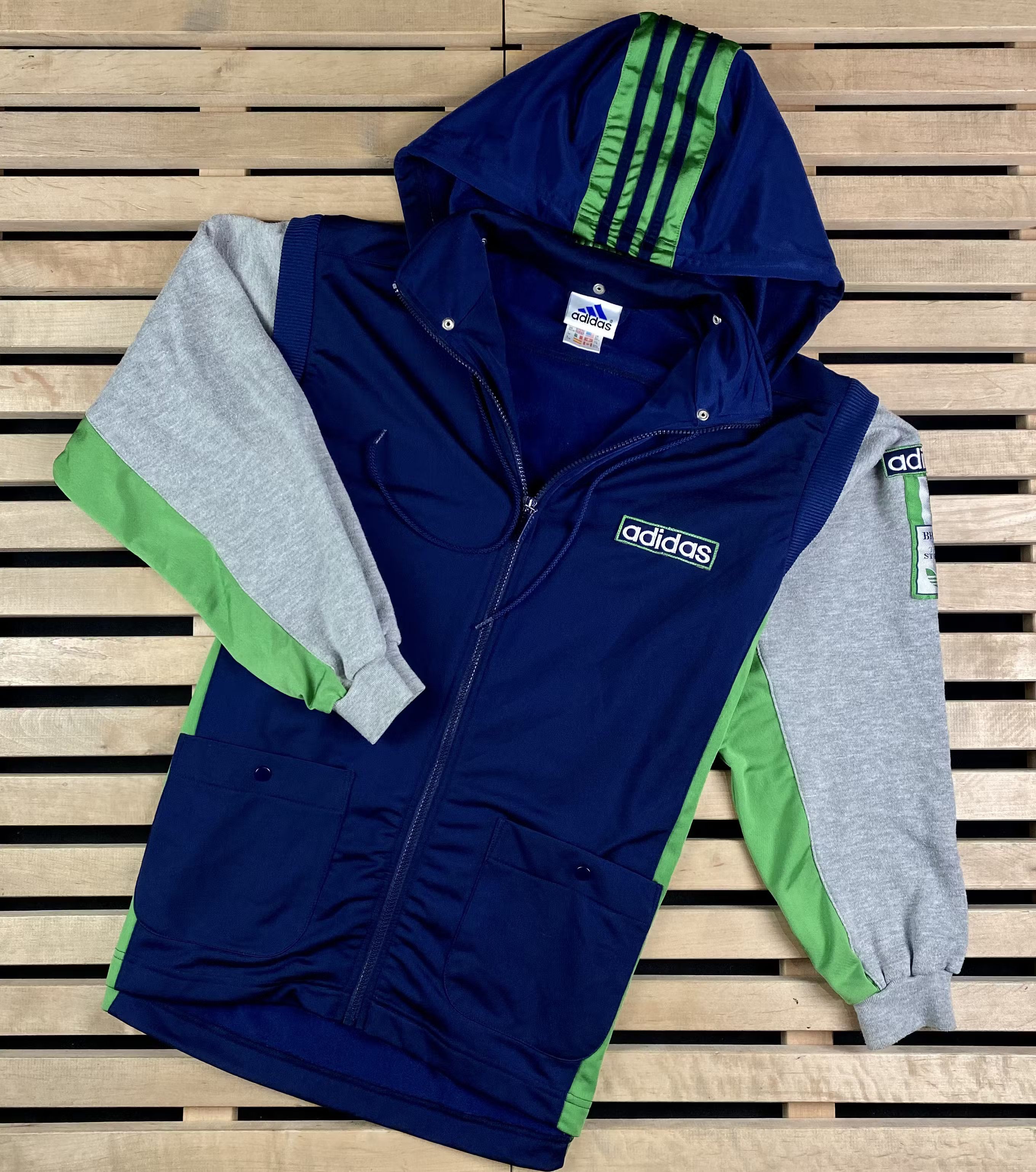 Adidas × Vintage Mens Hoodies Adidas Three Stripes Vintage Size S Size US S / EU 44-46 / 1 - 1 Thumbnail